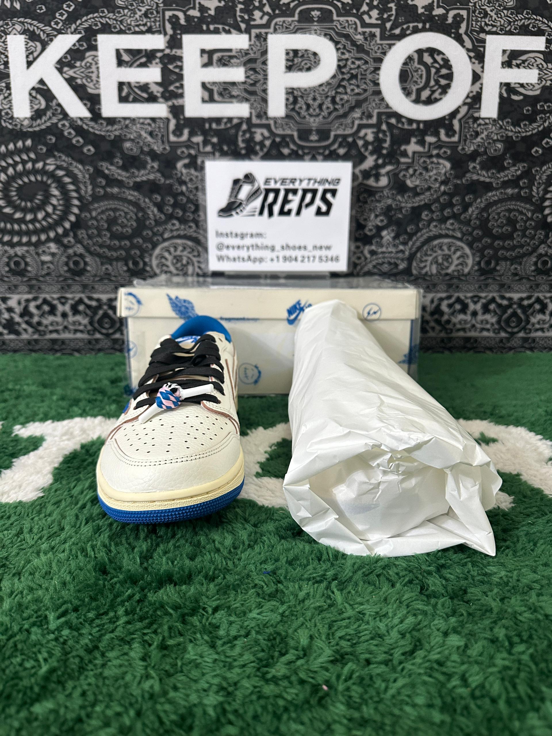 TS x AJ1 White Blue Fragment (2025) - Image 5
