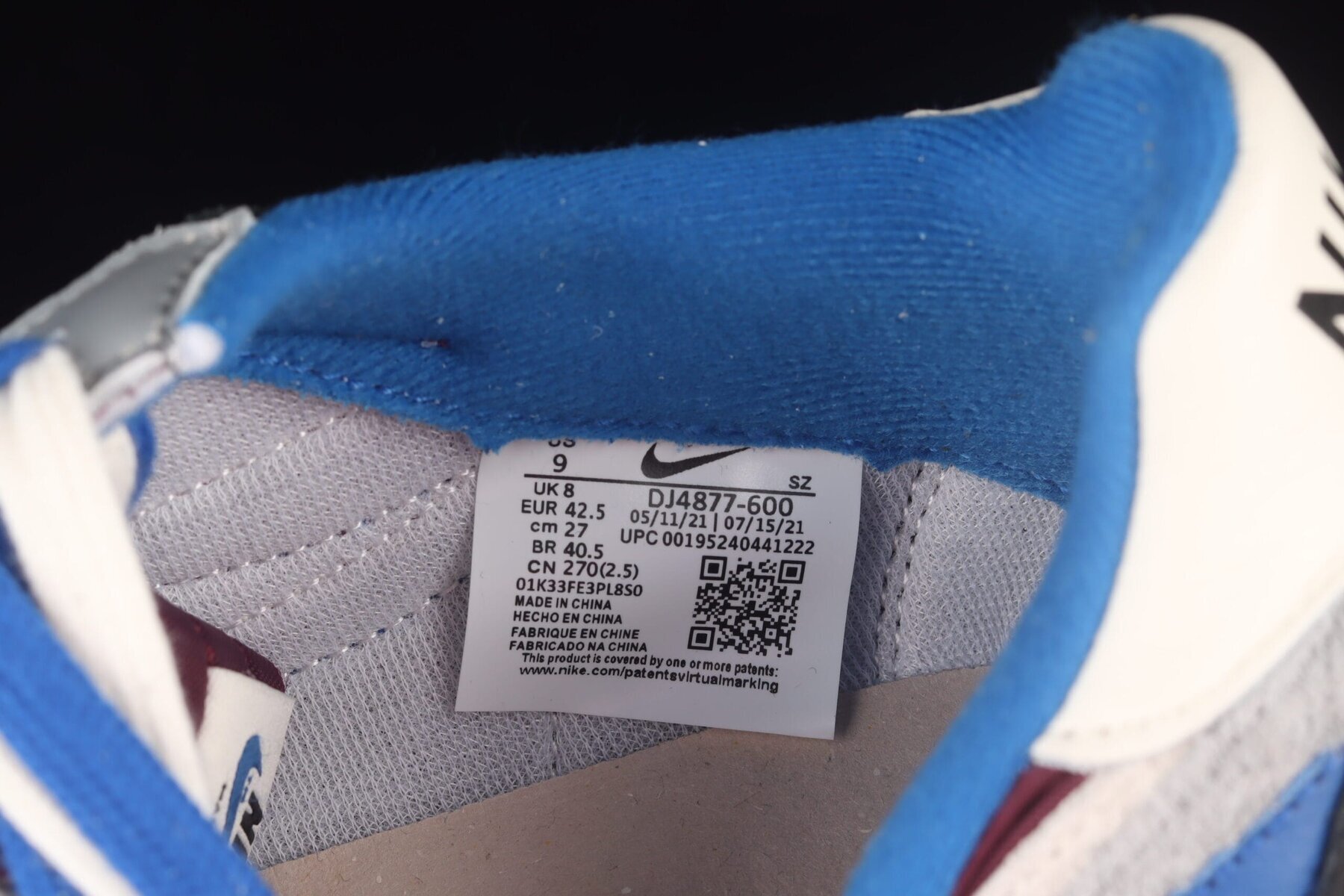 LD Waffle, Sacai Undercover Night Maroon Team Royal - Image 8