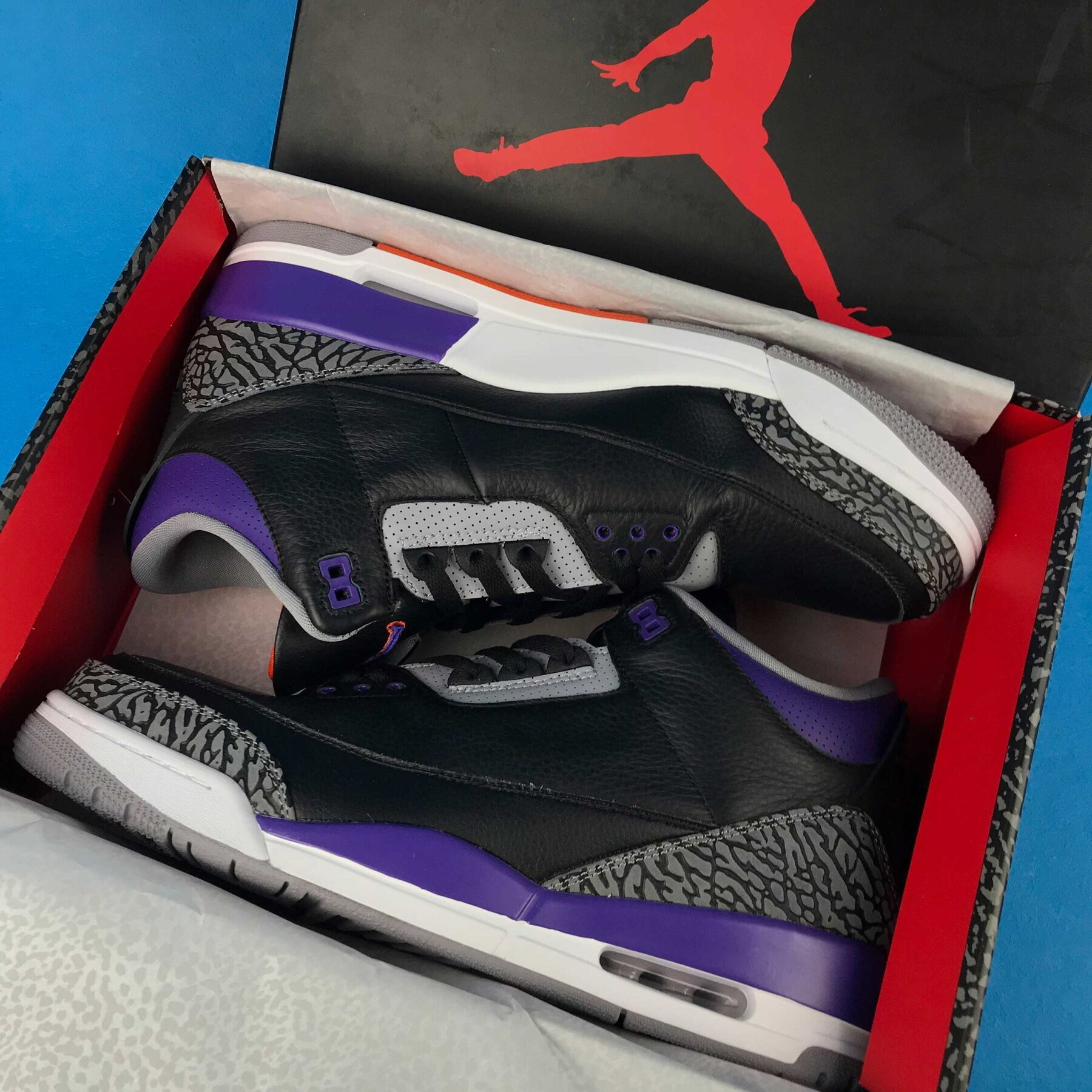 AJ3 Retro Black Court Purple - Image 7