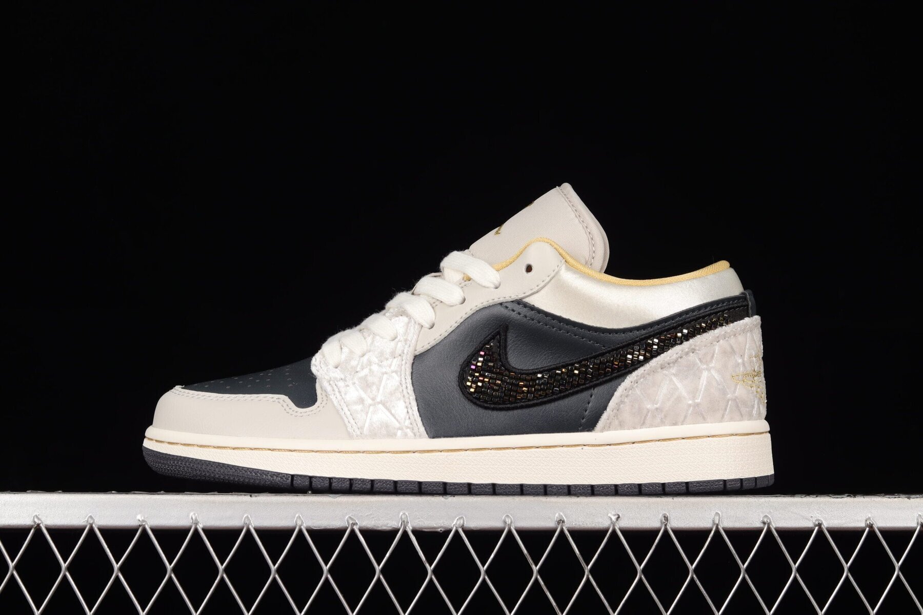 AJ1 Low Beaded Swoosh Grey Sail - Image 8