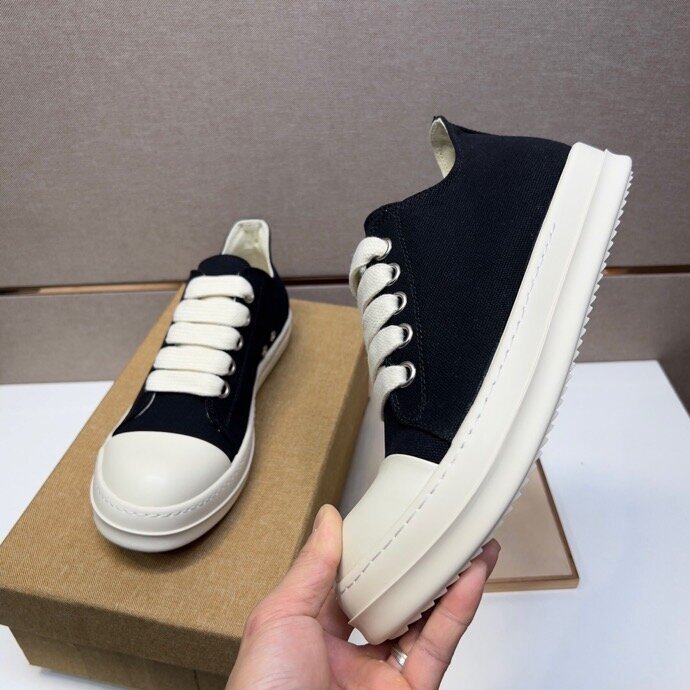 Rick Owens DRKSHDW Canvas Low Top Black - Image 4