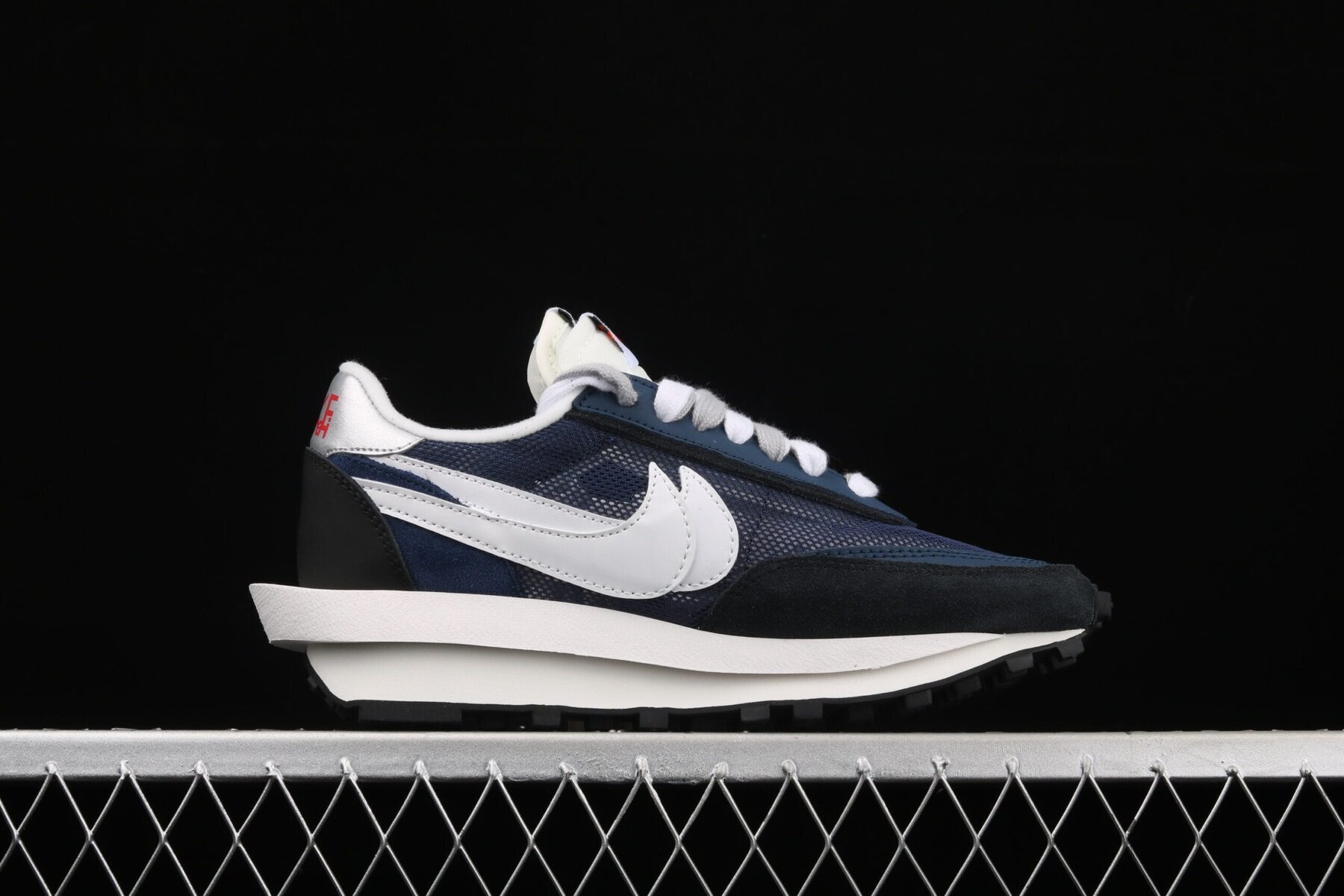 Sacai x Fragment Design x Lvd Waffle Daybreak Grid Navy Blue Black - Image 8