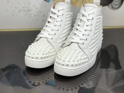 Christian Louboutin Louis Spikes Sneakers Calf leather and spikes White - Image 2