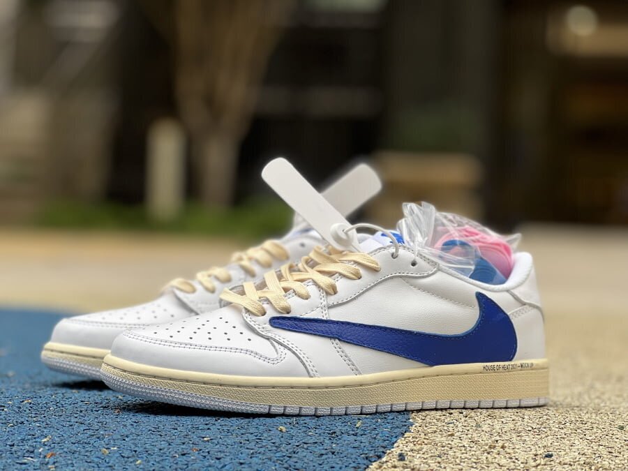 TS AJ1 Low White Blue - Image 5