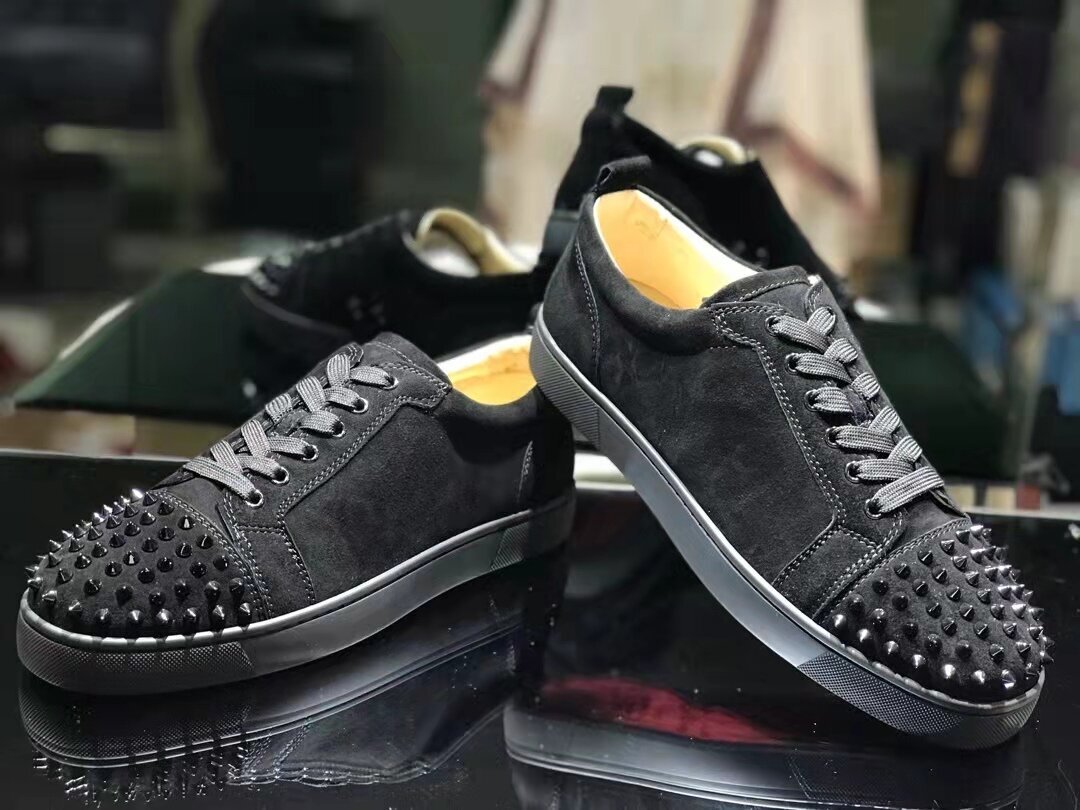 Christian Louboutin Louis Junior Spikes Sneakers Suede calf and spikes Black - Image 3