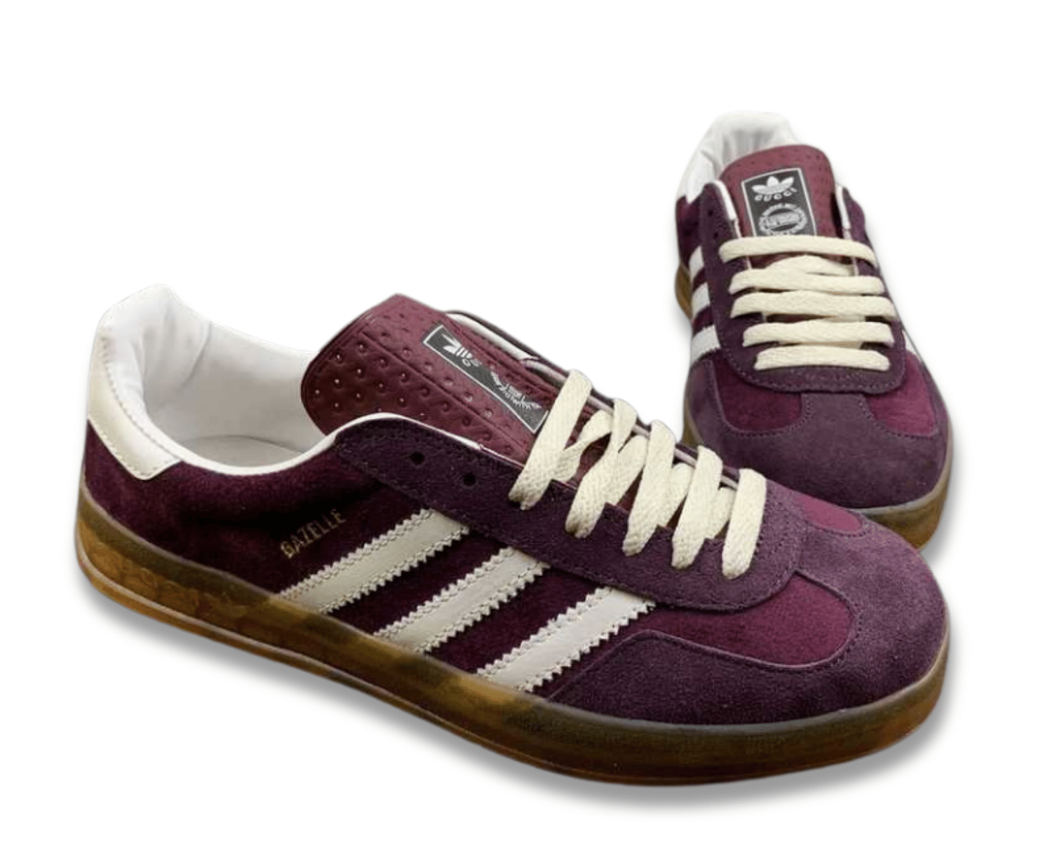 Adidas x Gucci Gazelle Burgundy Velvet - Image 3
