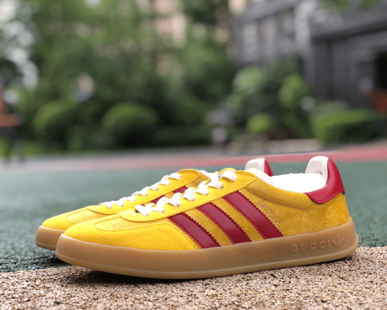 Adidas x Gucci Gazelle Yellow Velvet - Image 5