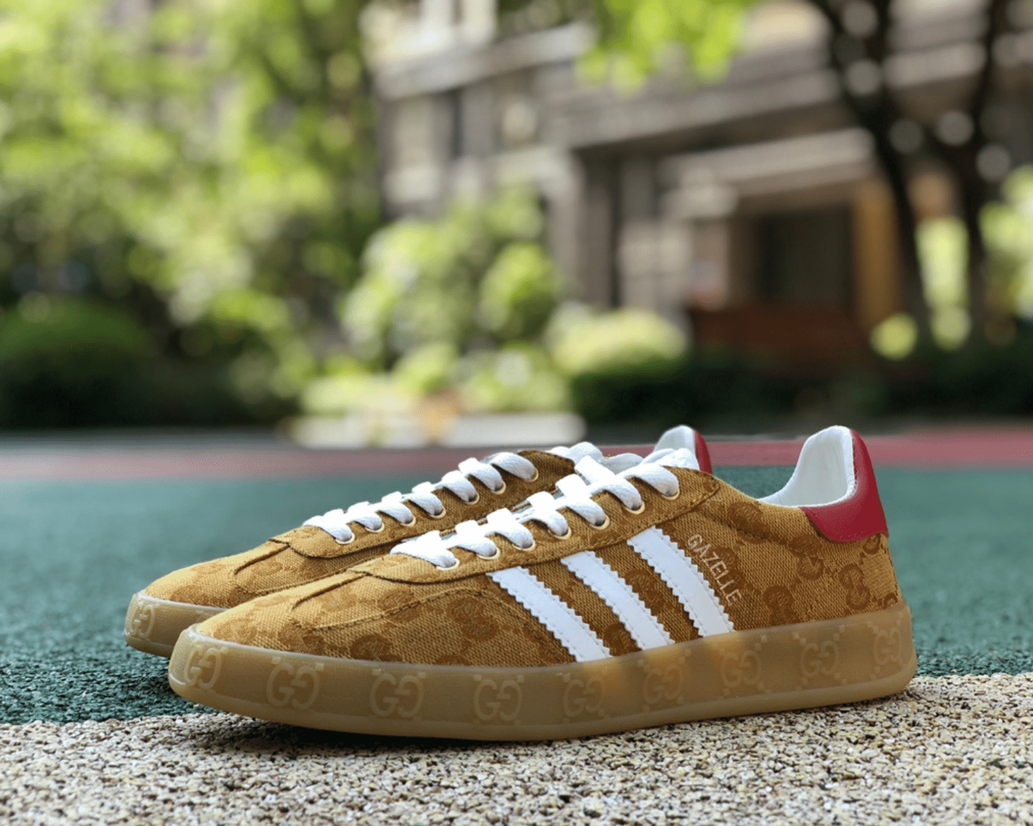 Adidas x Gucci Gazelle GG Beige Brown - Image 5