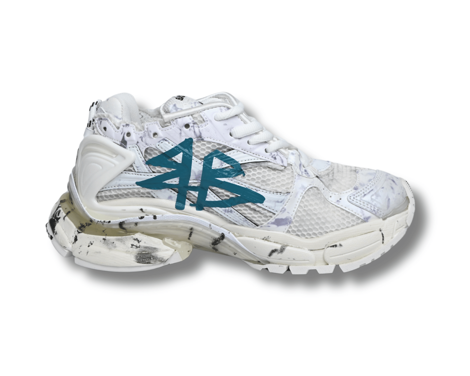 Balenciaga Graffiti Runner Teal White