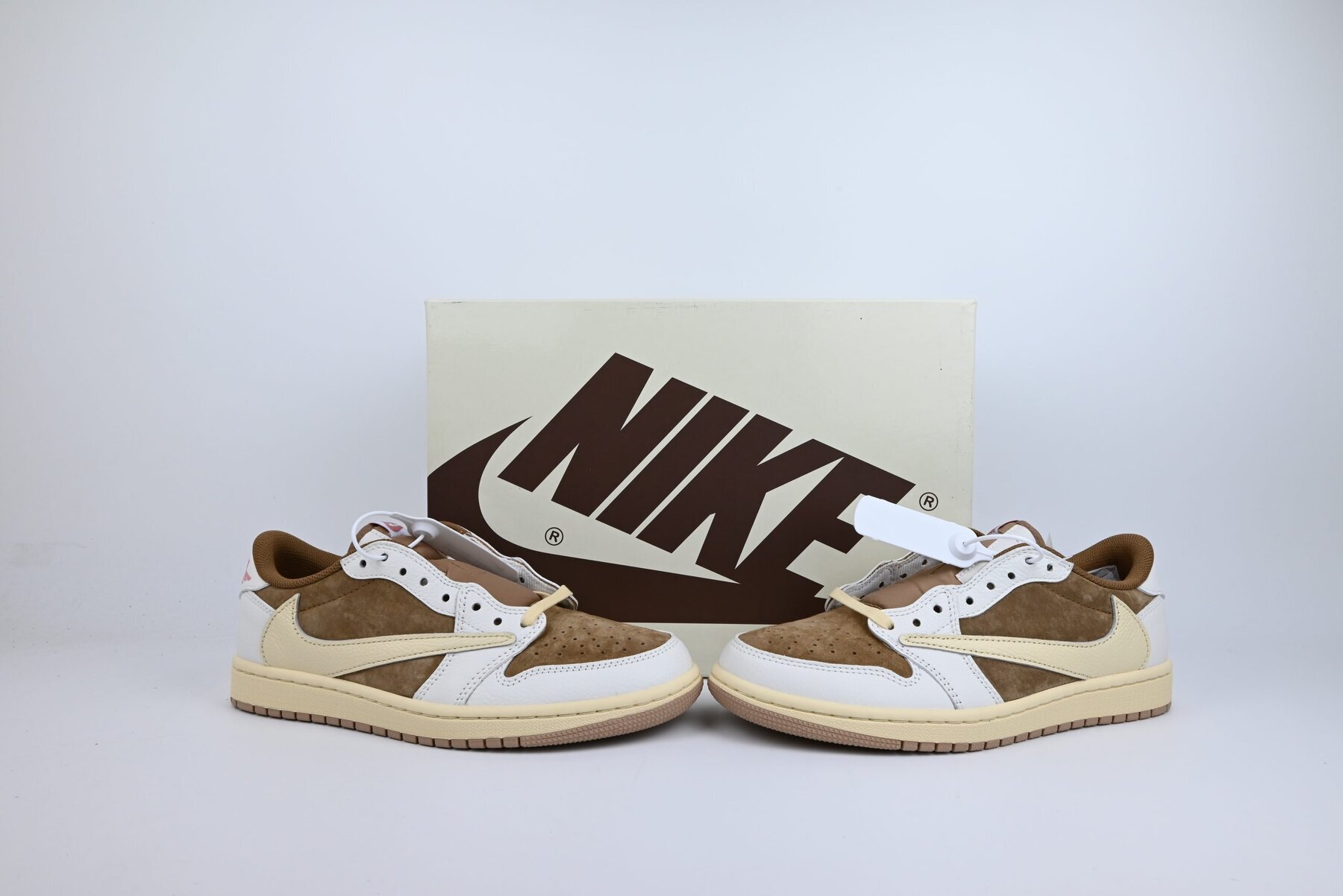 TS x AJ1 Low Brown & White Custom - Image 2