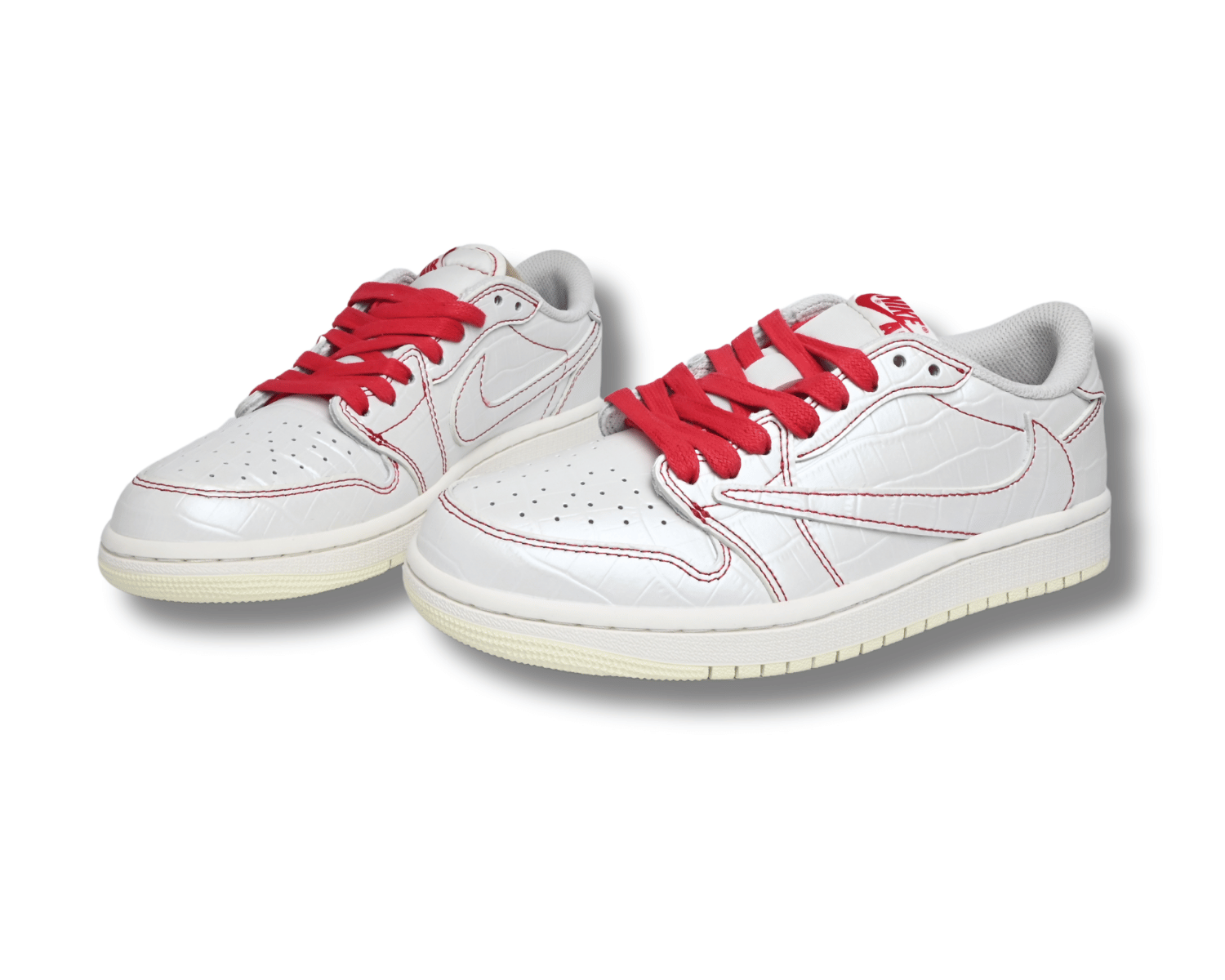 TS AJ1 Low Red/white Custom - Image 4