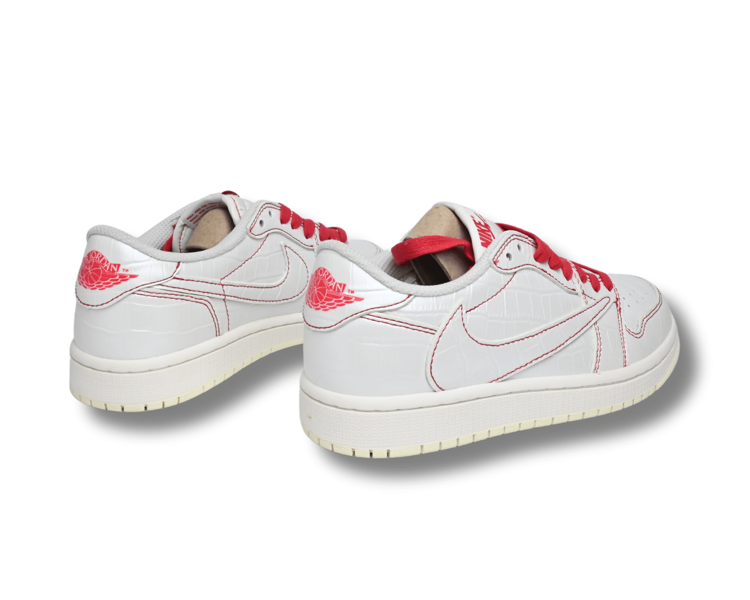 TS AJ1 Low Red/white Custom - Image 2