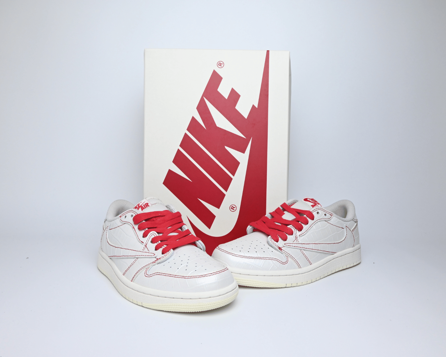 TS AJ1 Low Red/white Custom - Image 6