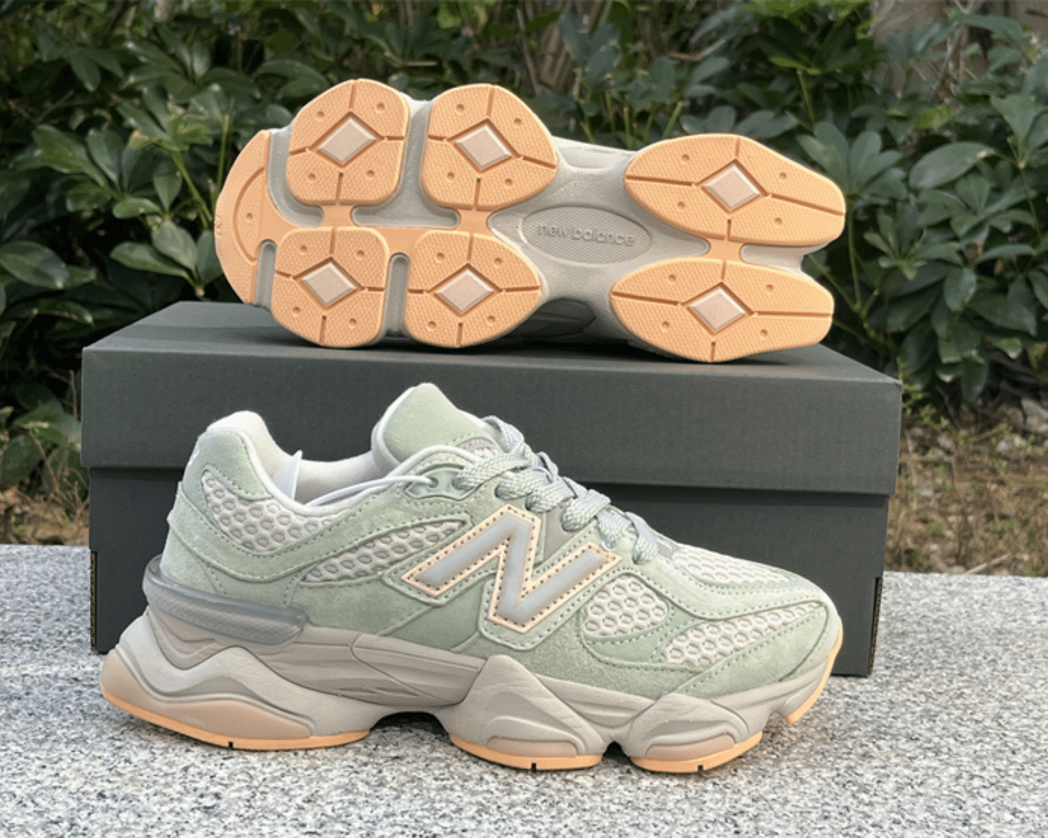 New Balance 9060 The Whitaker Group Missing Pieces Silver Moss Green - Image 5