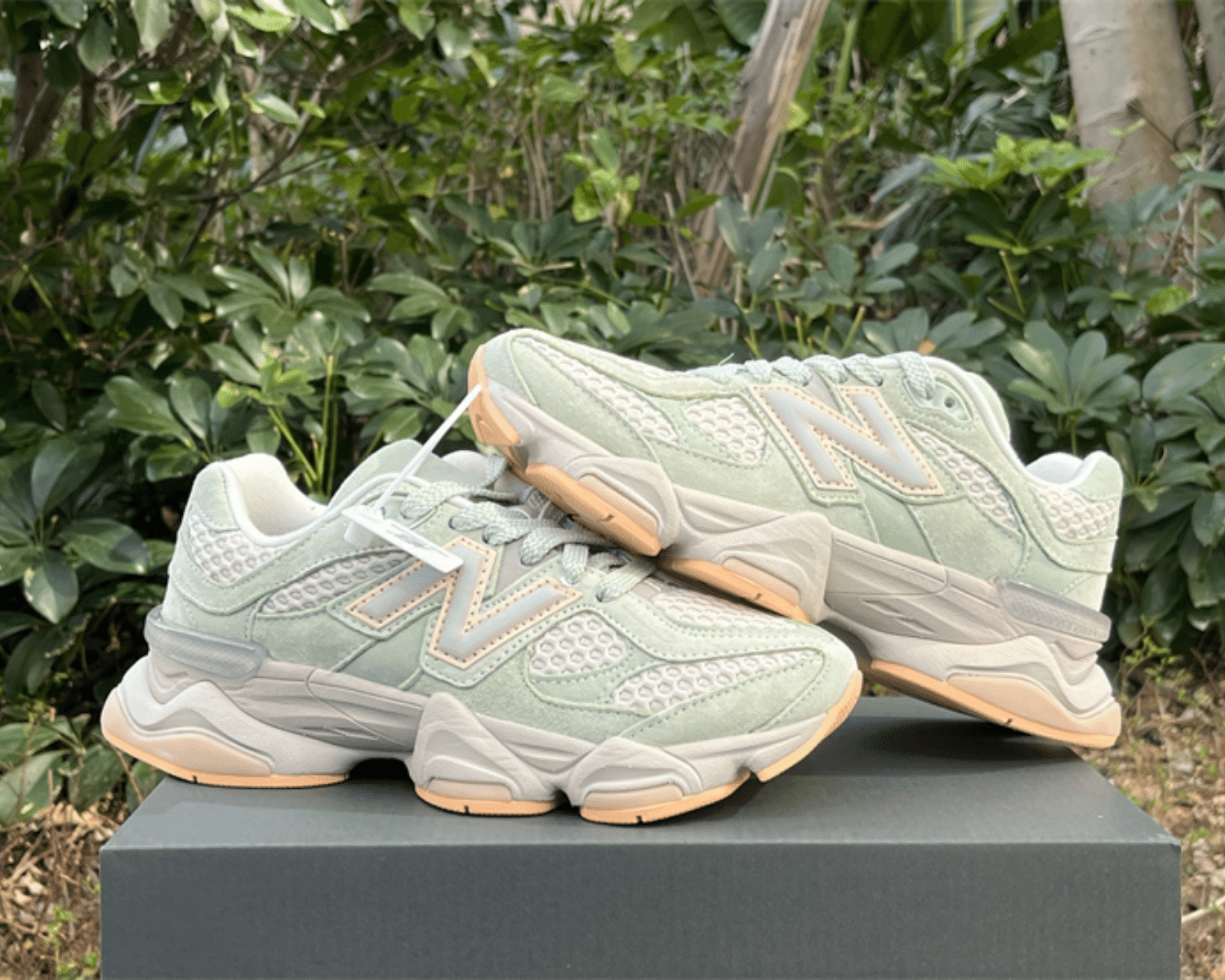 New Balance 9060 The Whitaker Group Missing Pieces Silver Moss Green - Image 6