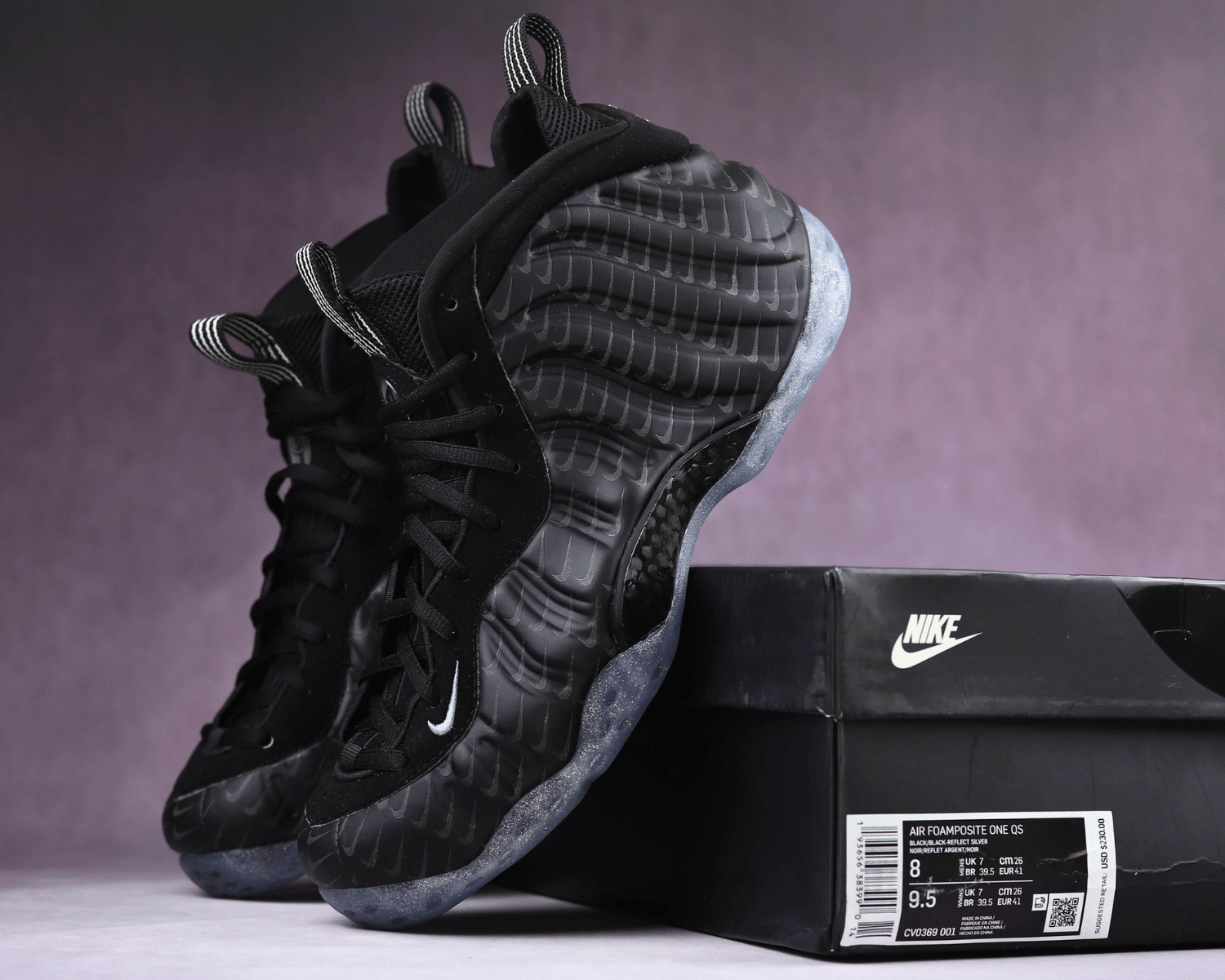Air Foamposite All-Over Swoosh Black - Image 8