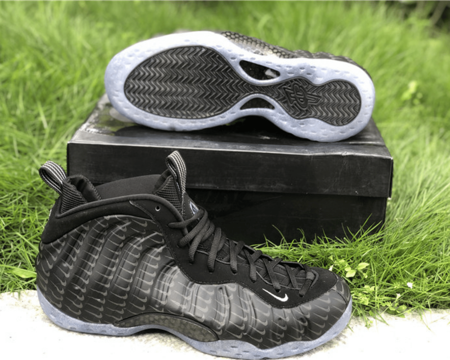 Air Foamposite All-Over Swoosh Black - Image 7