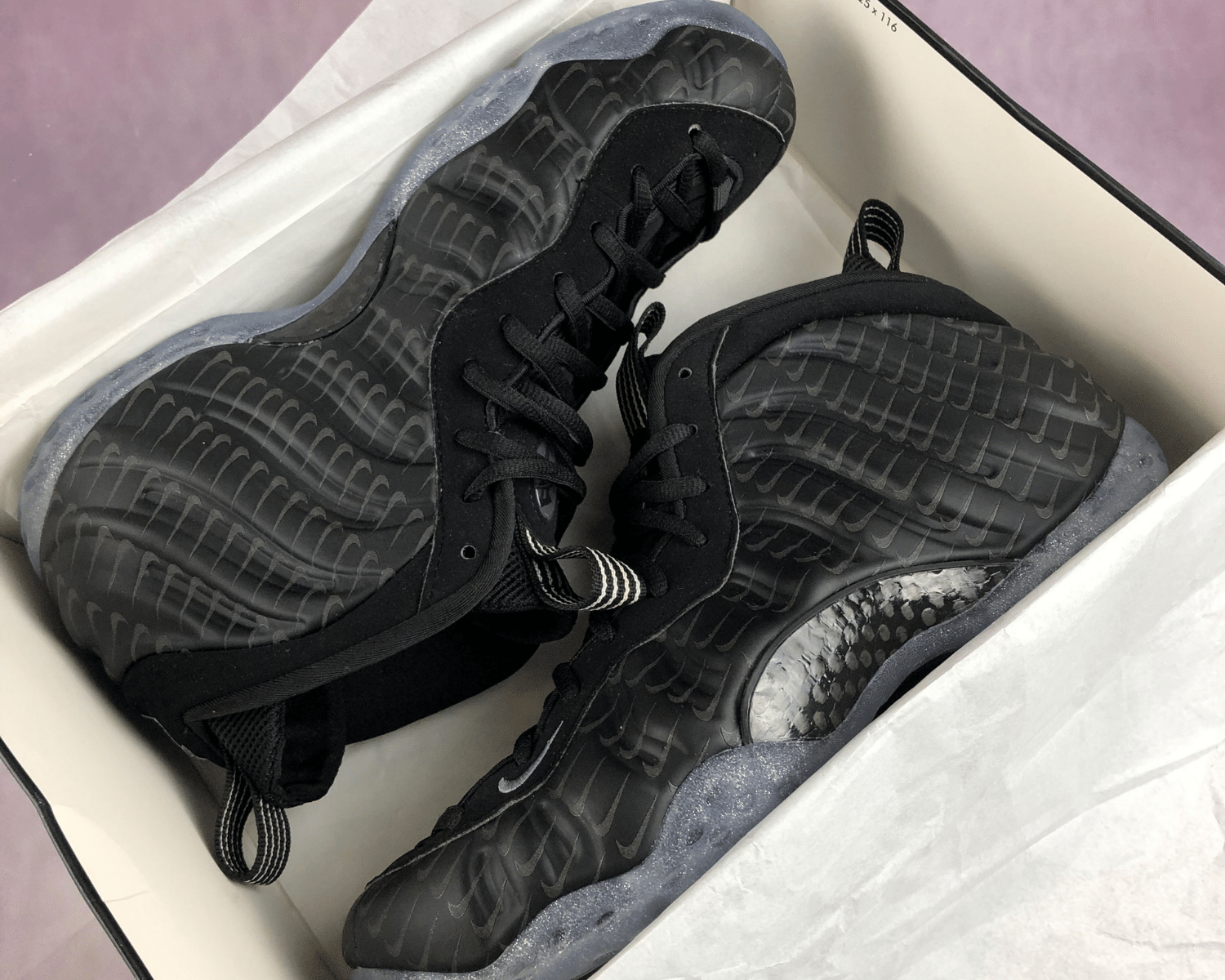 Air Foamposite All-Over Swoosh Black - Image 6