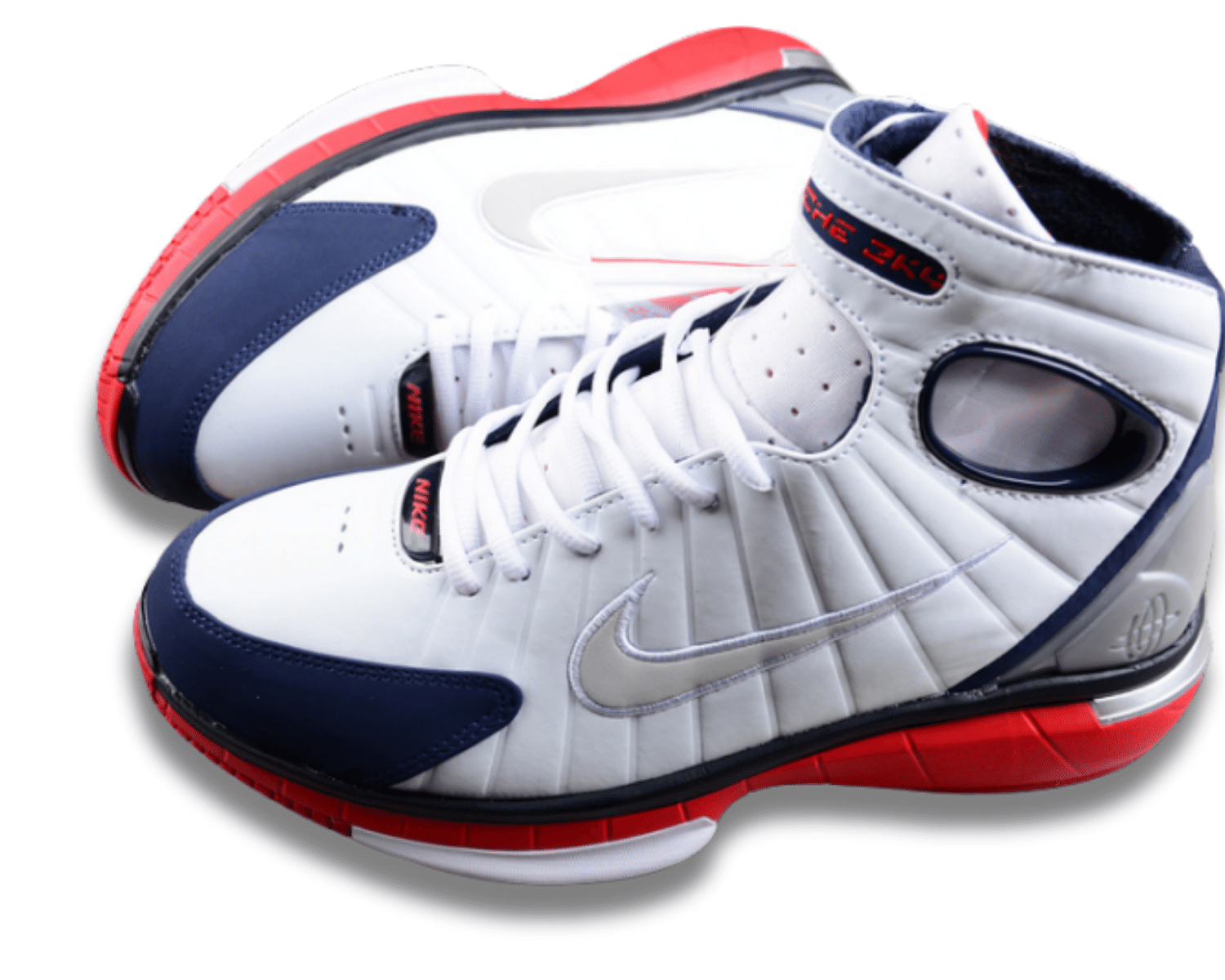 Air Zoom Huarache 2k4 White Red Navy - Image 5