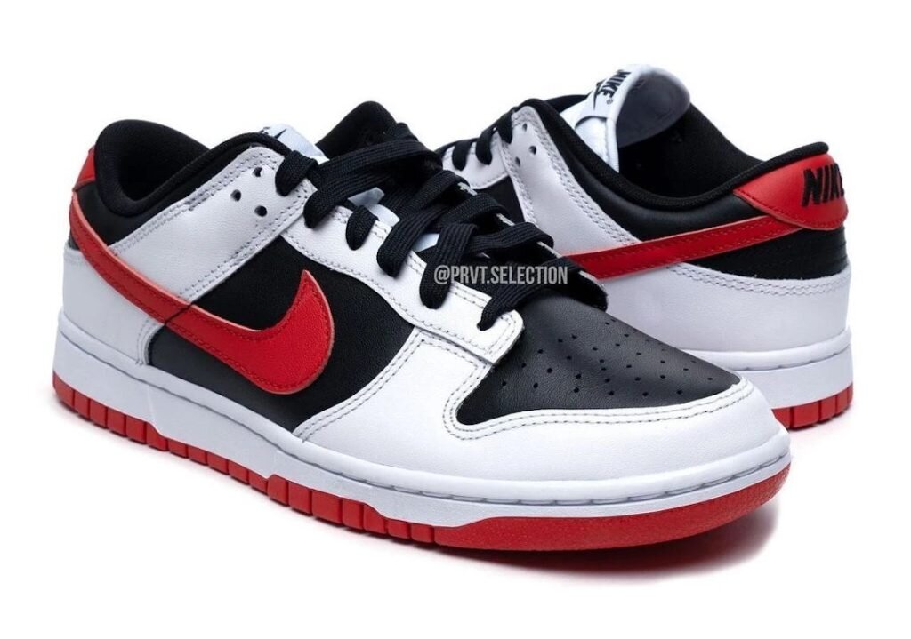 Dunk Low Reverse Panda Red Swoosh
