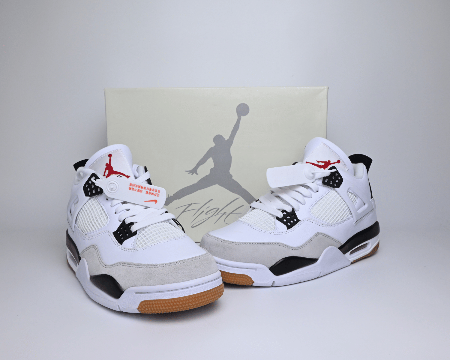 SB X AJ4 White Gray Black - Image 6