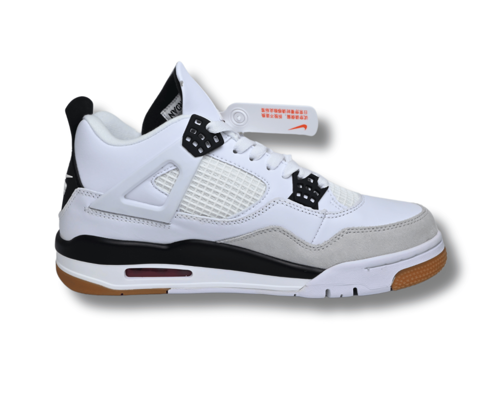 SB X AJ4 White Gray Black