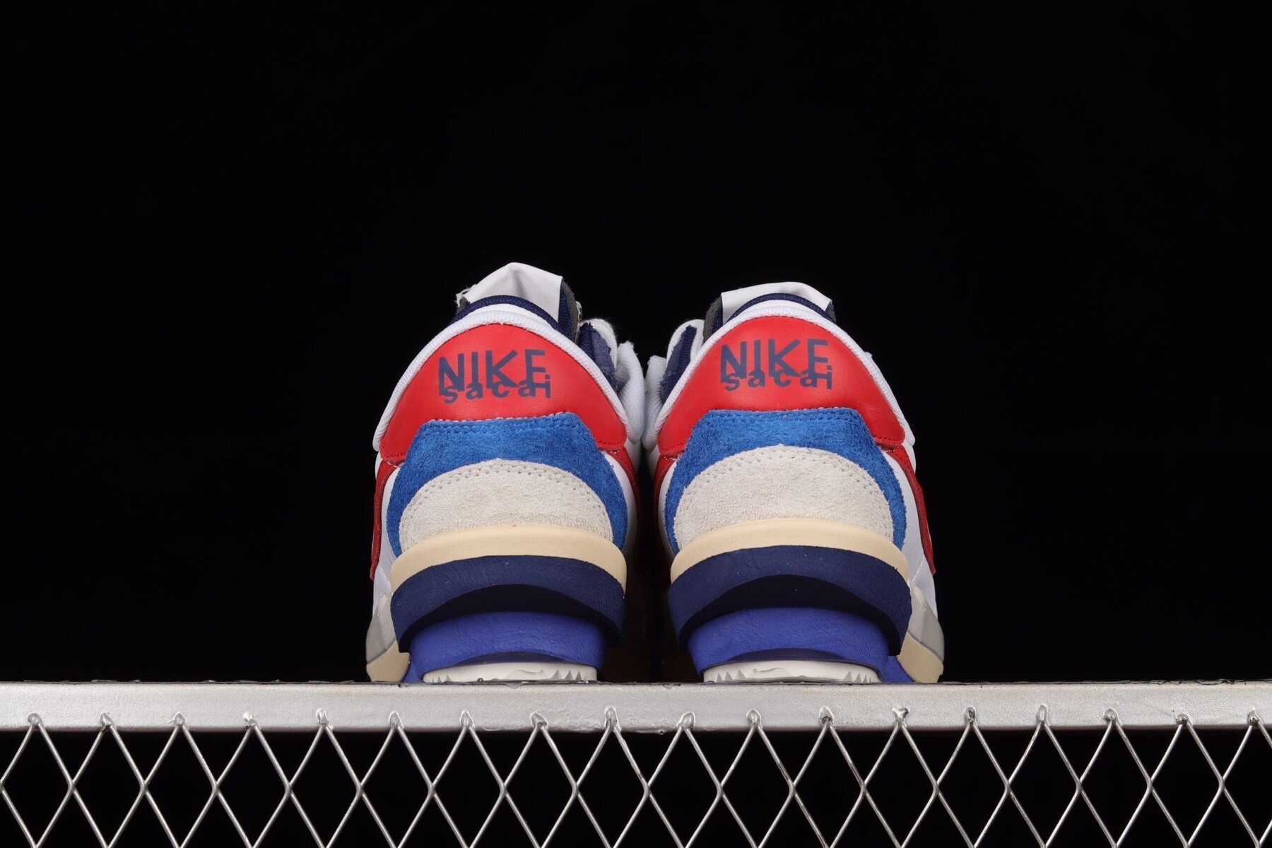 Sacai x Cortez White Red Navy Blue - Image 4