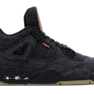 Experience Replica Air Jordan 4 Retro Levi's Black combining classic denim styling with the iconic Jordan silhouette