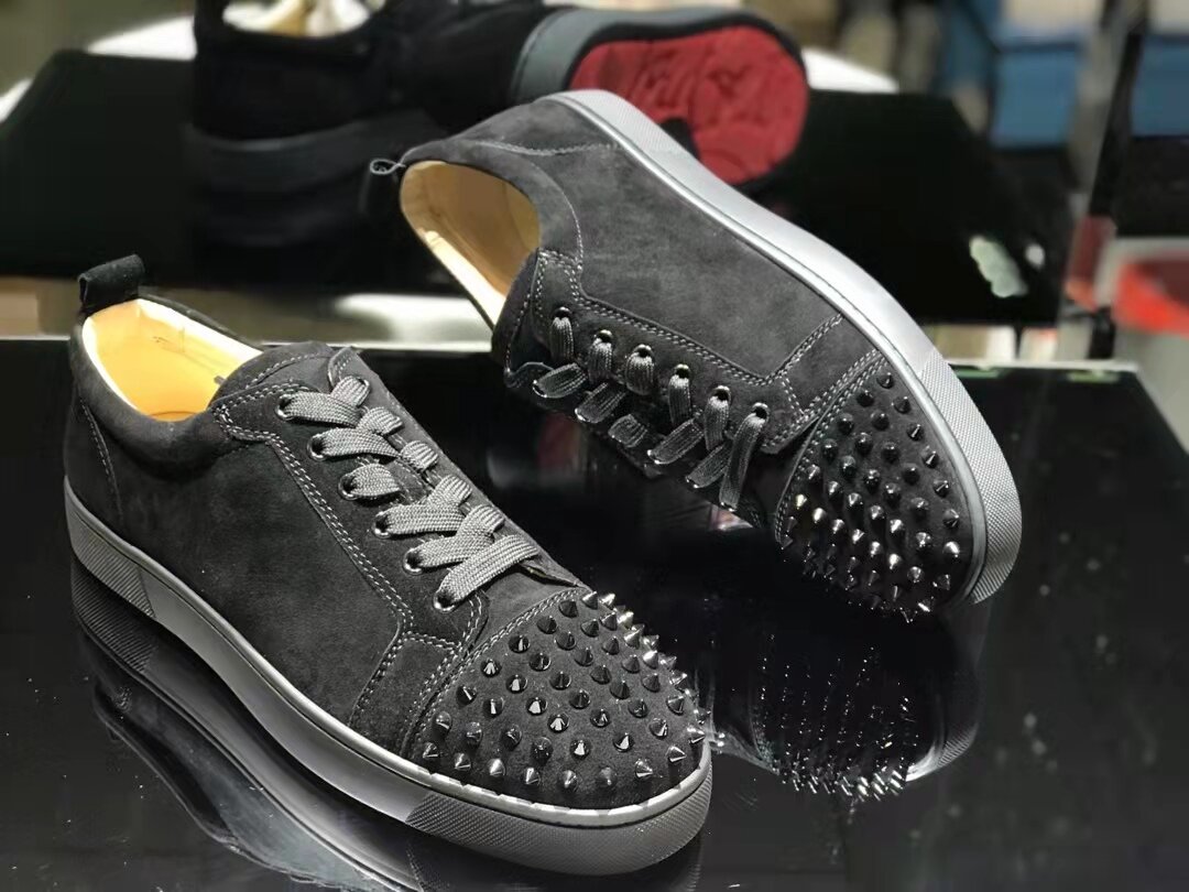 Christian Louboutin Louis Junior Spikes Sneakers Suede calf and spikes Black - Image 6