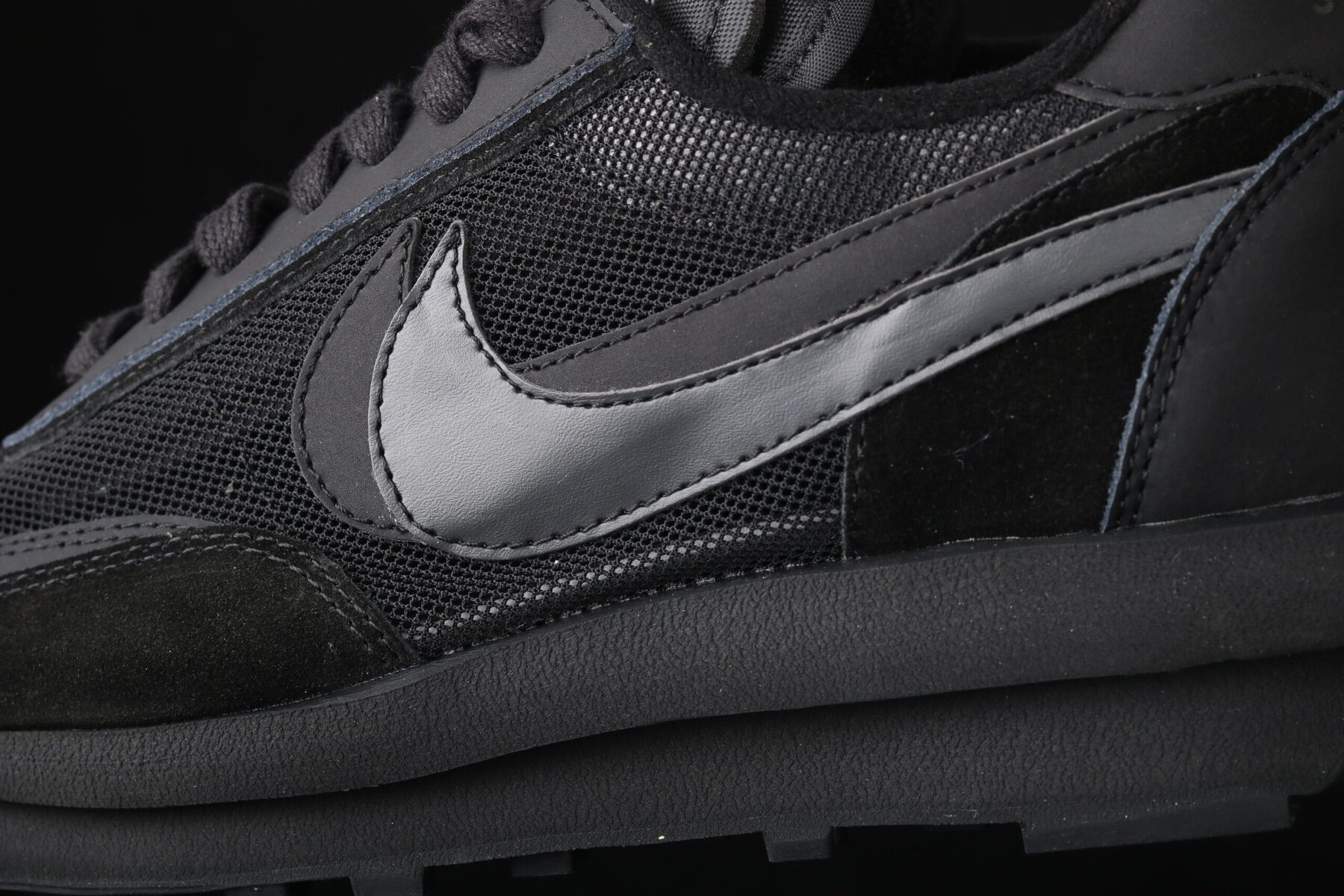 Sacai x Nk LVD Waffle Daybreak, White Black Nylon - Image 7