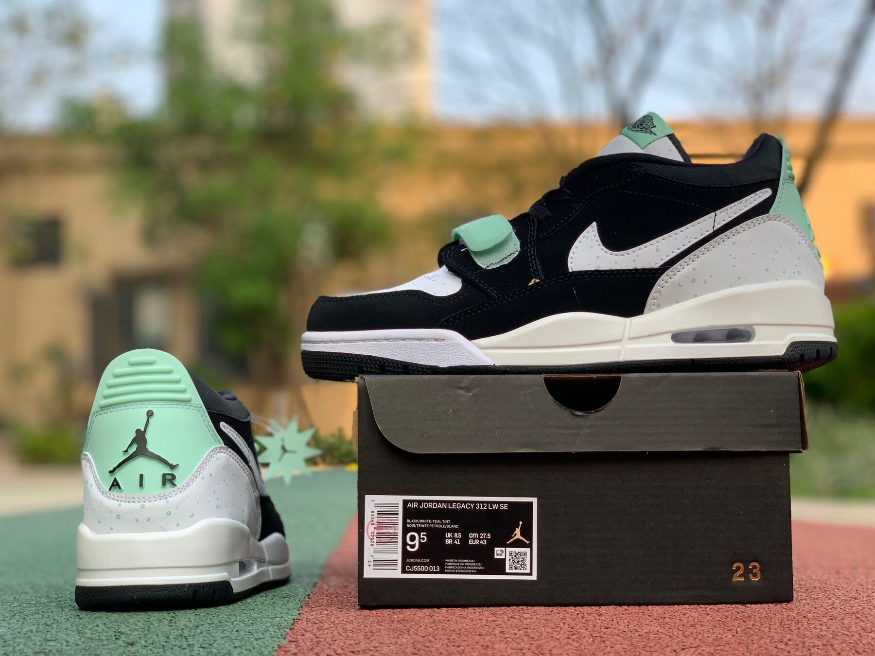 AJ Legacy 312 Low Black White Teal Tint - Image 8