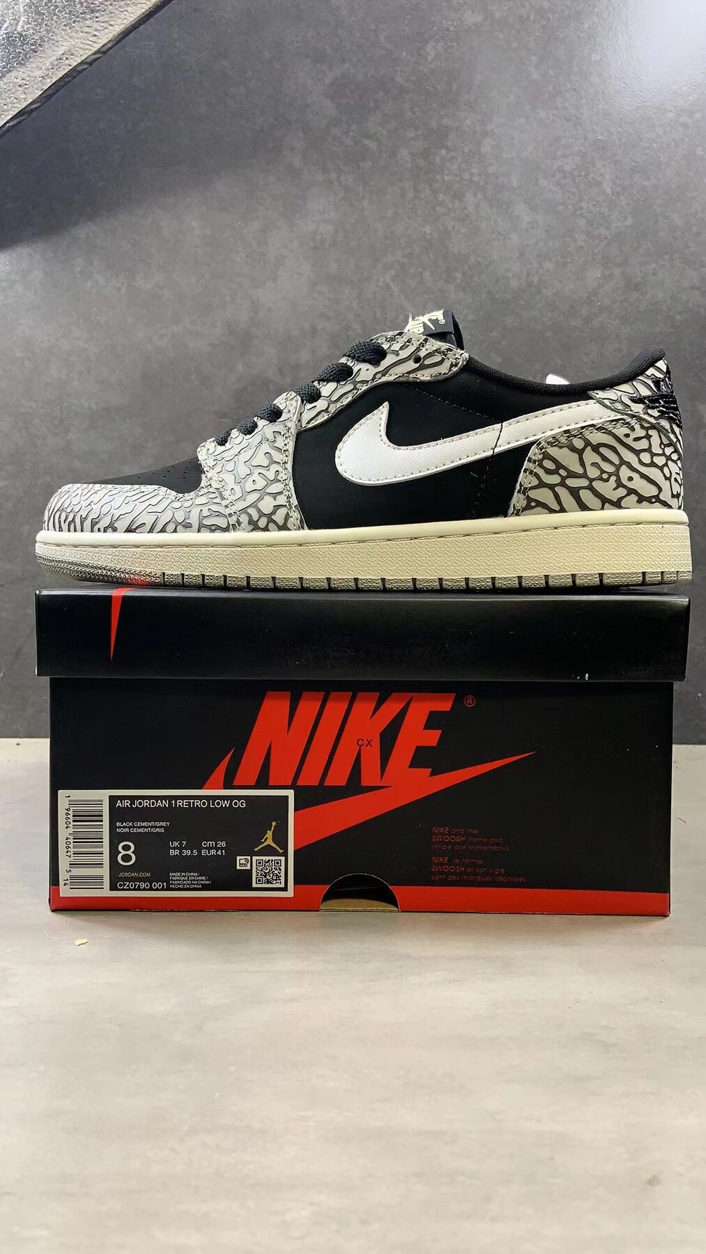 AJ1 Retro Low OG Black Cement - Image 9