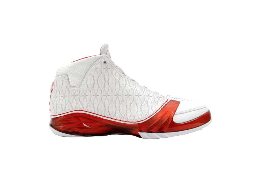 AJ23 White Varsity Red