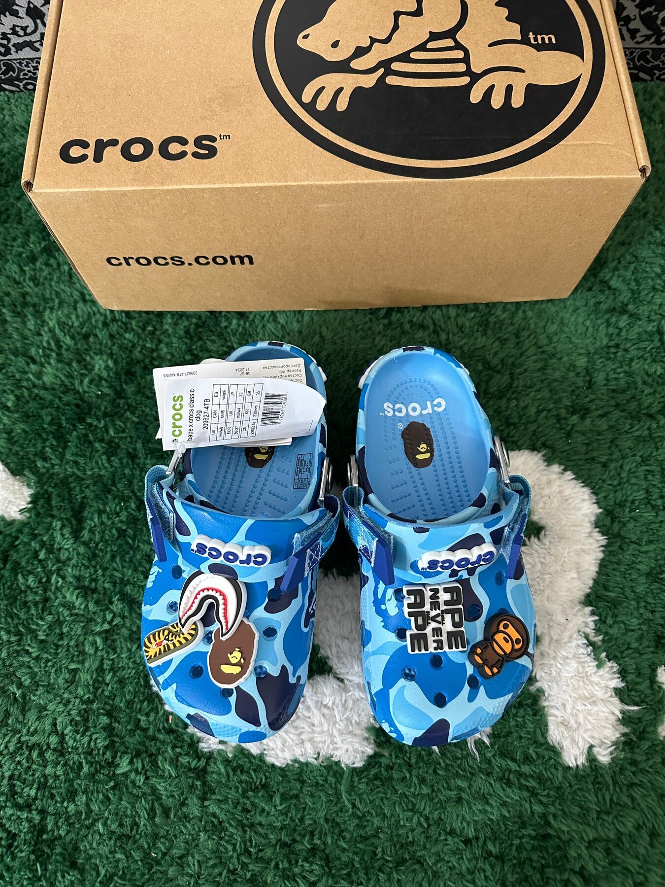 Crocs Classic Clog A Bathing Ape ABC Camo Blue - Image 3