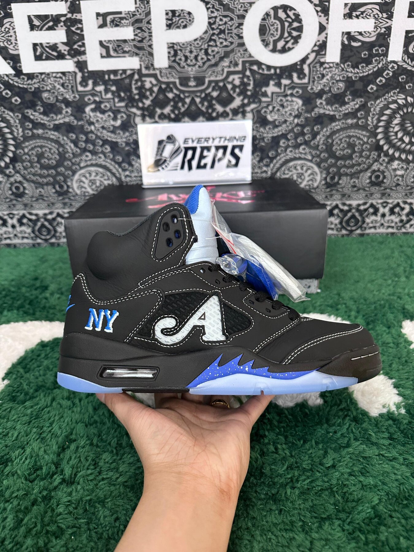 AJ5 x Awake NY Black/Racer Blue - Image 3