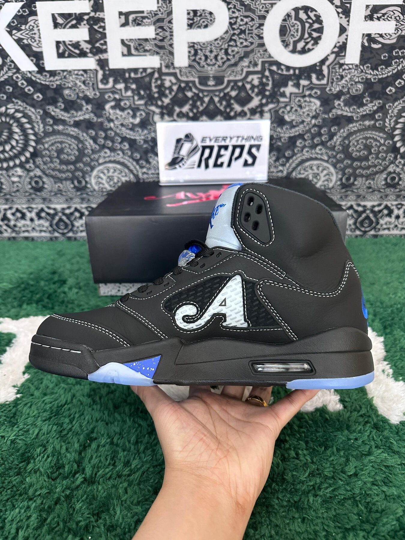 AJ5 x Awake NY Black/Racer Blue - Image 4