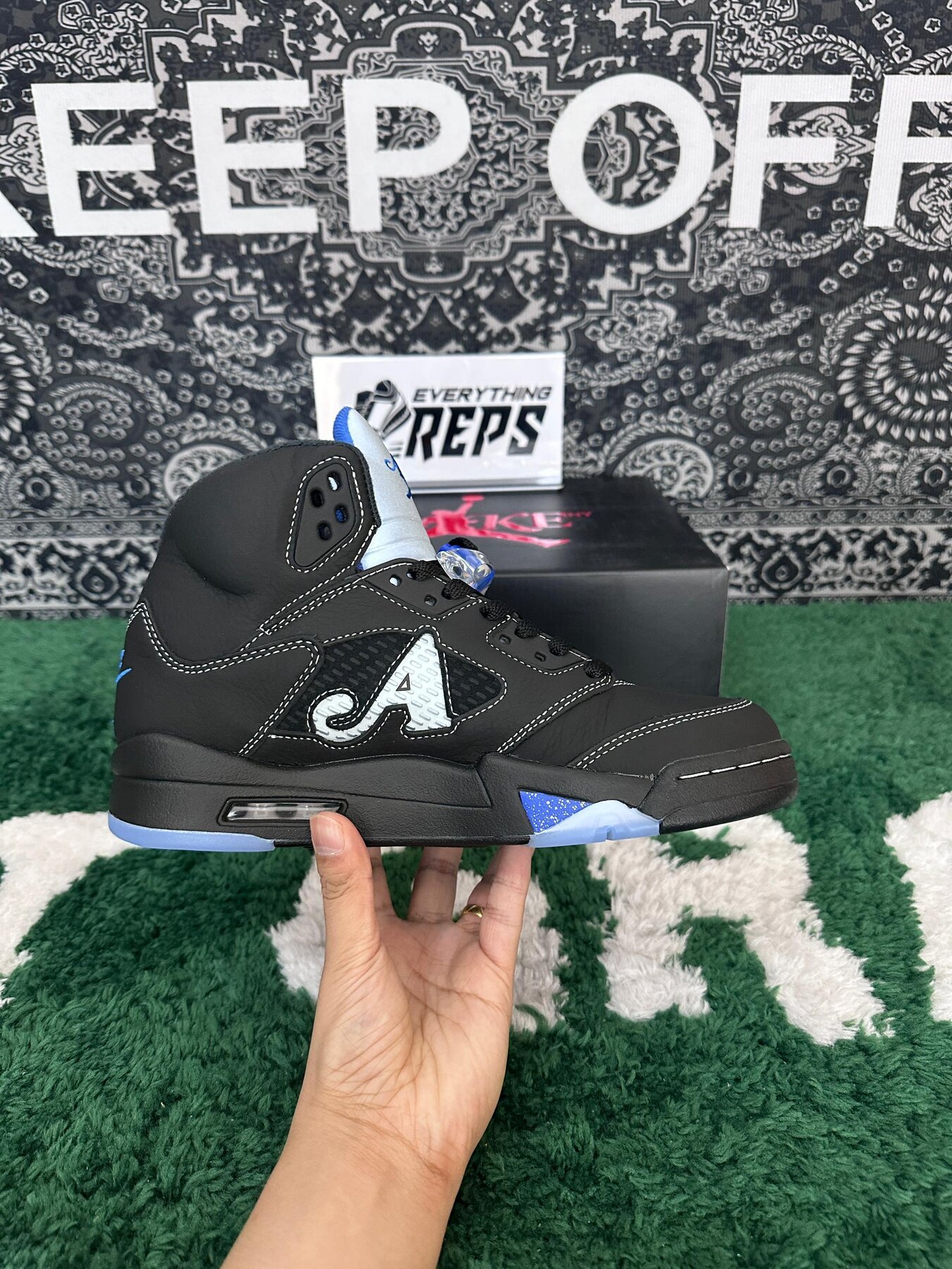 AJ5 x Awake NY Black/Racer Blue - Image 5