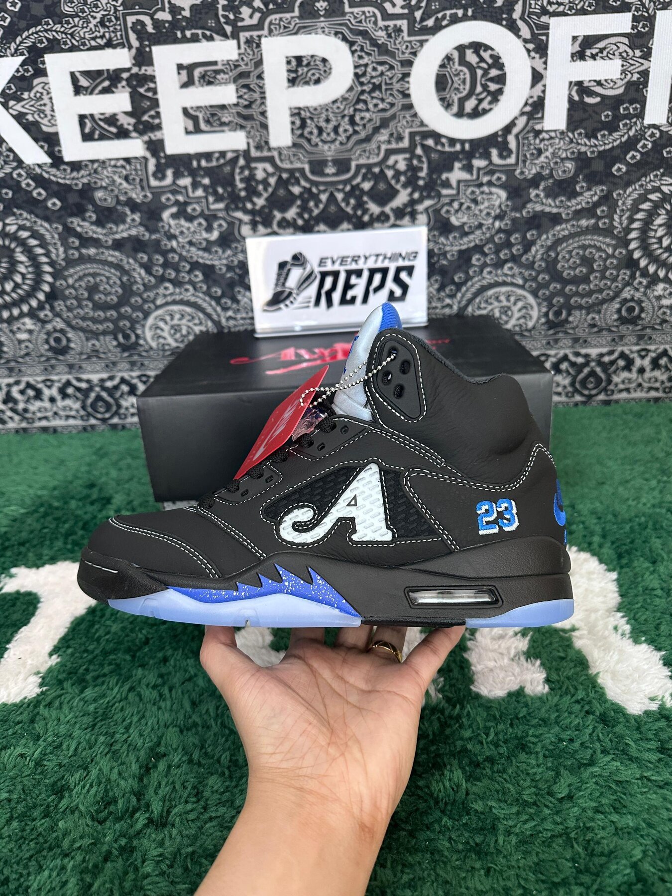 AJ5 x Awake NY Black/Racer Blue - Image 6
