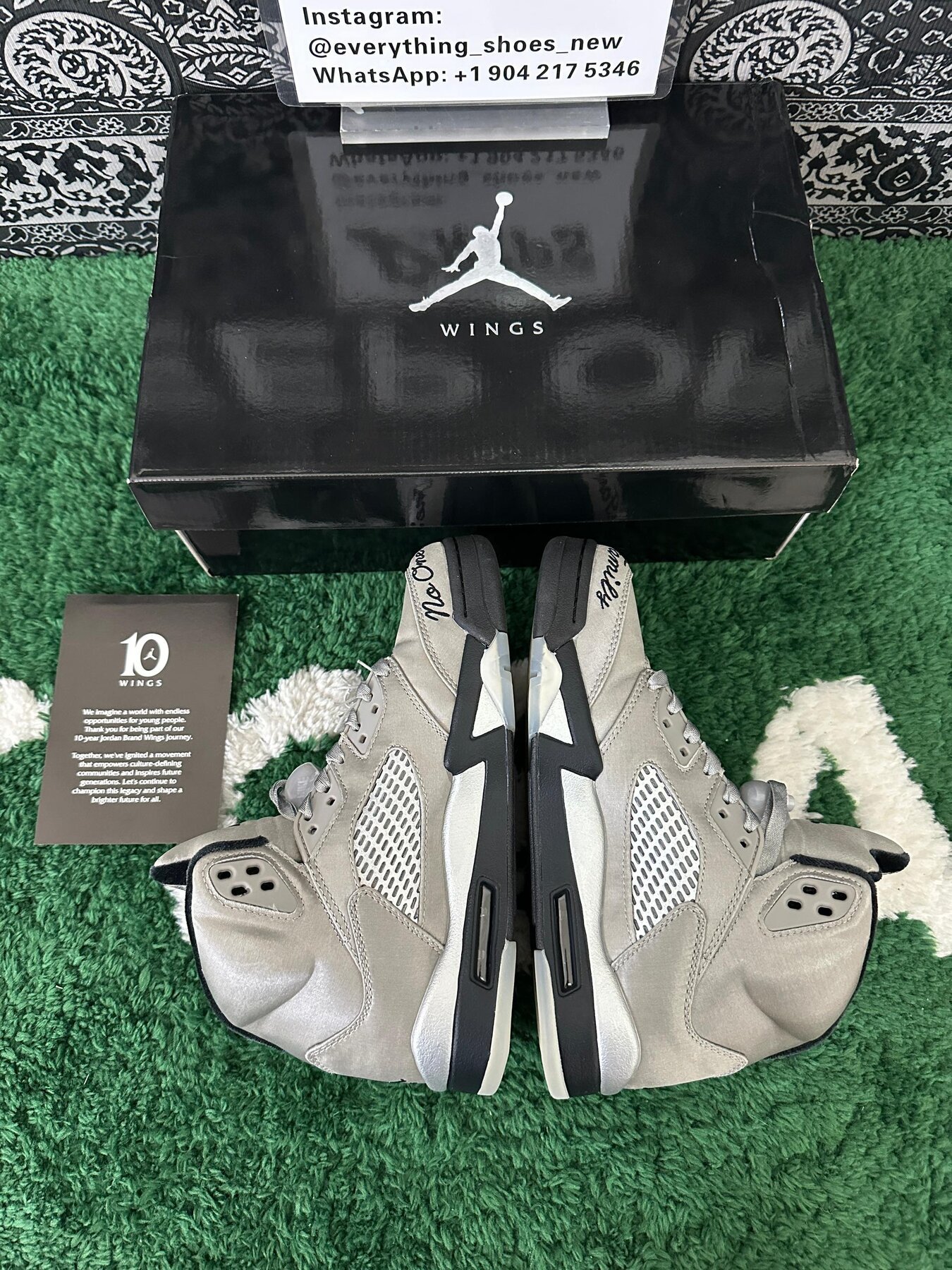 AJ5 "Wings" Medium Grey and Metallic Silver - Image 9