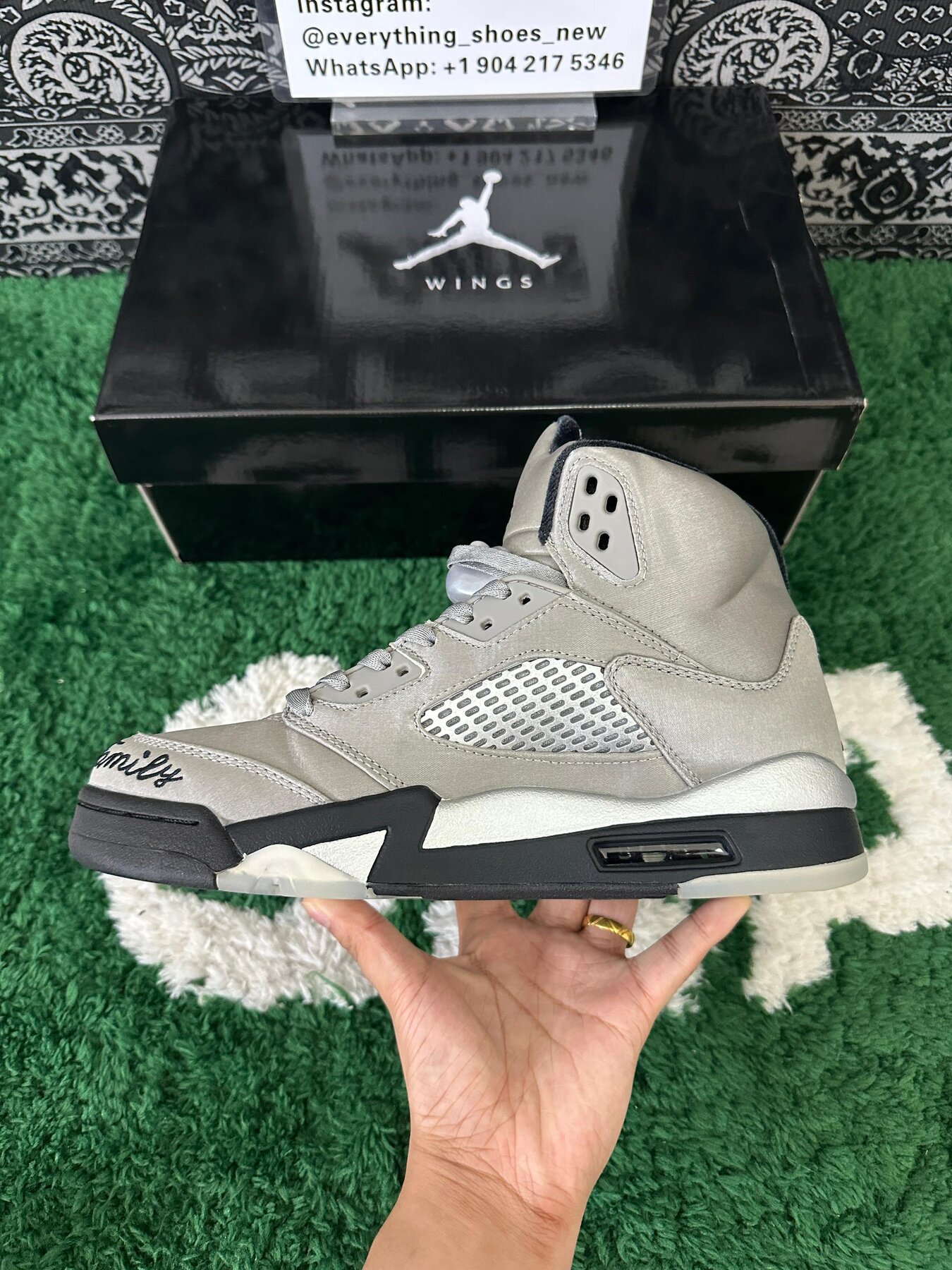 AJ5 "Wings" Medium Grey and Metallic Silver - Image 8
