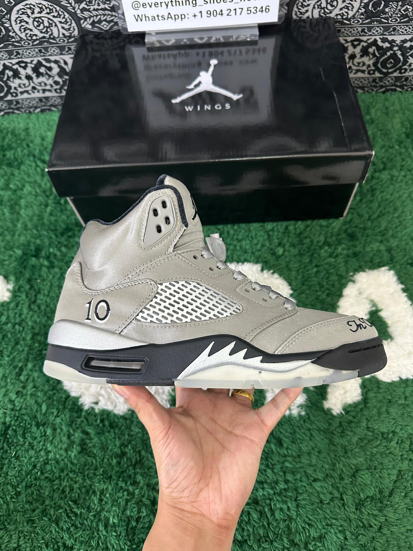 AJ5 "Wings" Medium Grey and Metallic Silver - Image 7