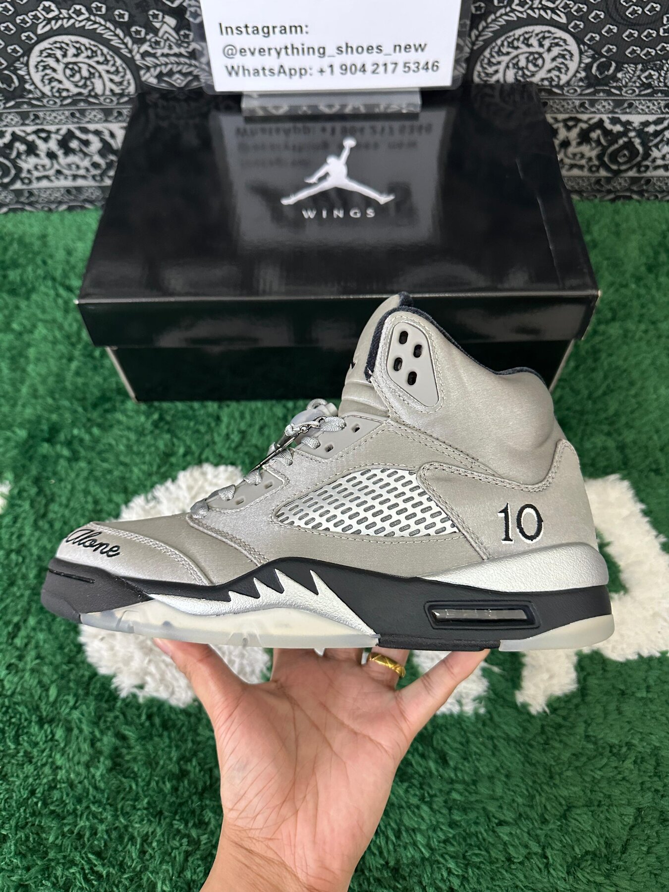 AJ5 "Wings" Medium Grey and Metallic Silver - Image 6