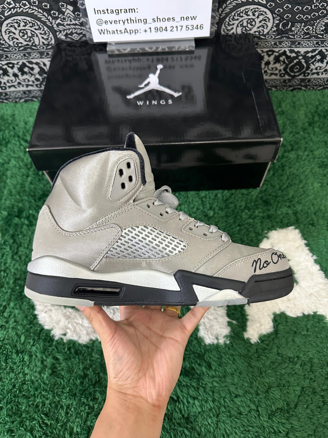 AJ5 "Wings" Medium Grey and Metallic Silver - Image 5