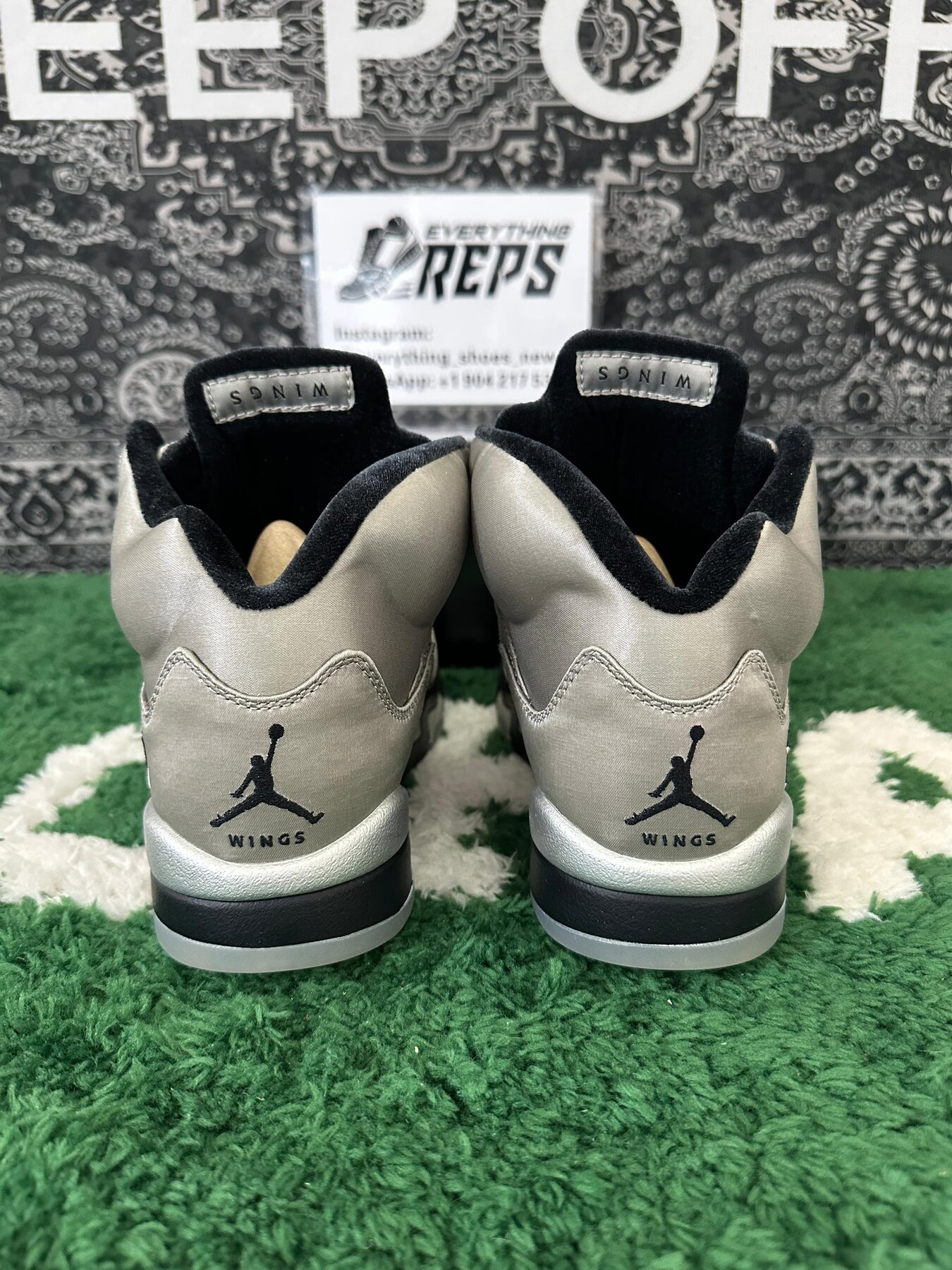 AJ5 "Wings" Medium Grey and Metallic Silver - Image 3