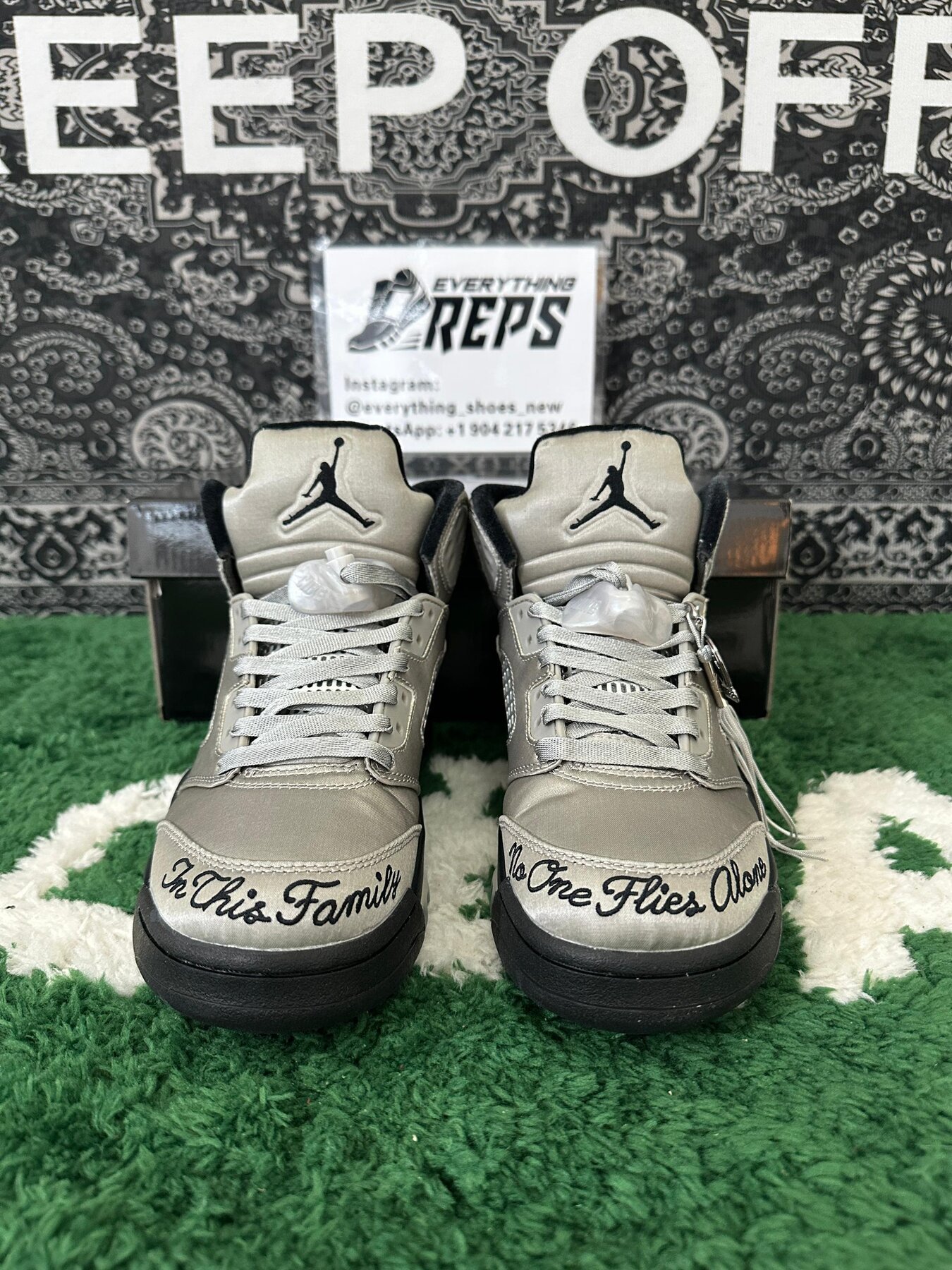 AJ5 "Wings" Medium Grey and Metallic Silver - Image 2