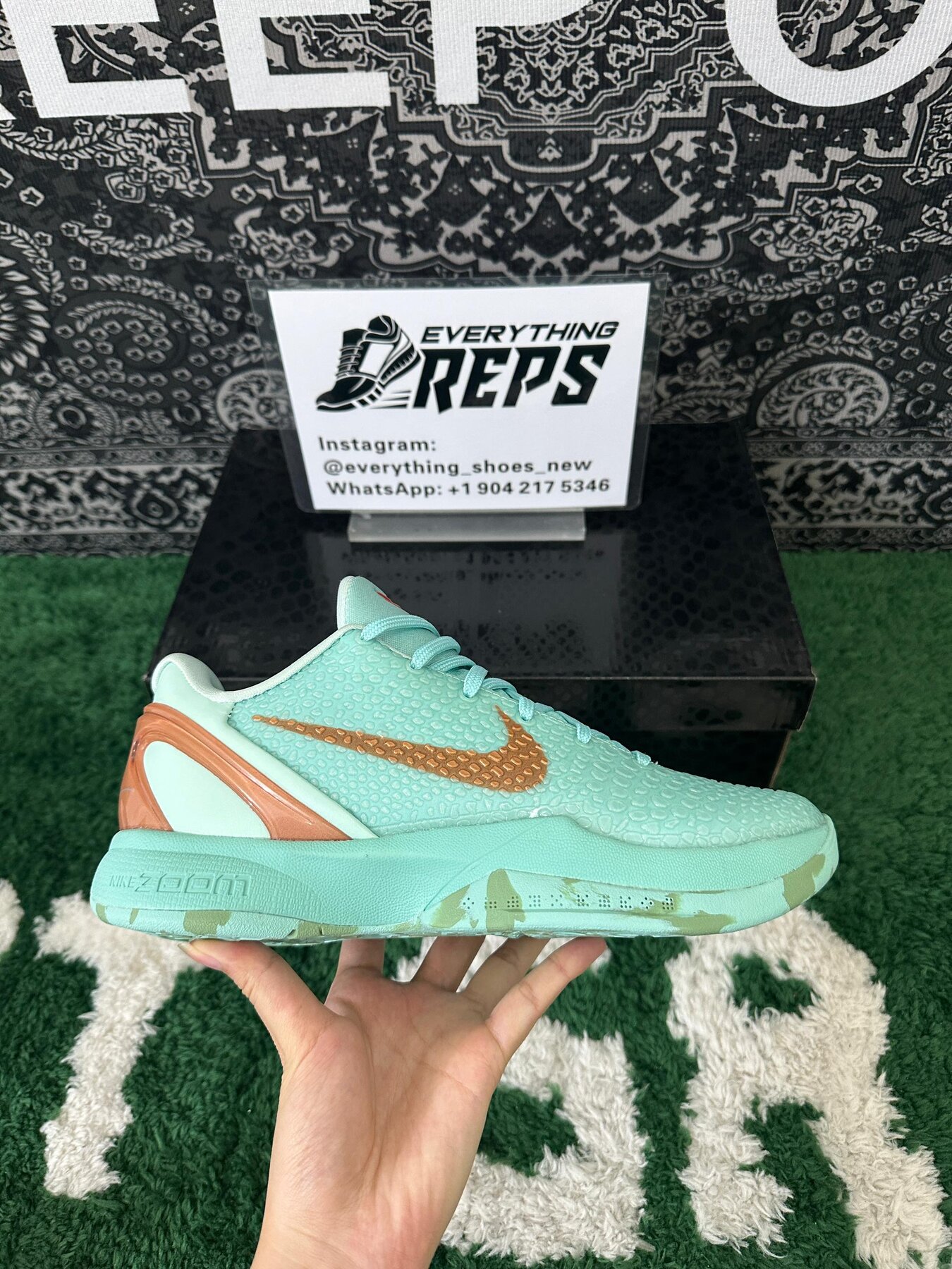 Jalen Brunson's Kobe 6 Protro Statue of Liberty PE - Image 2