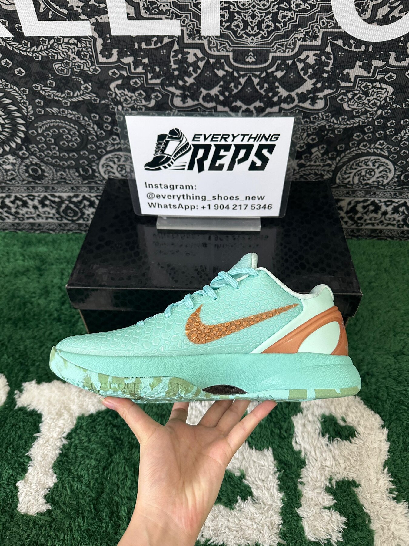 Jalen Brunson's Kobe 6 Protro Statue of Liberty PE - Image 10