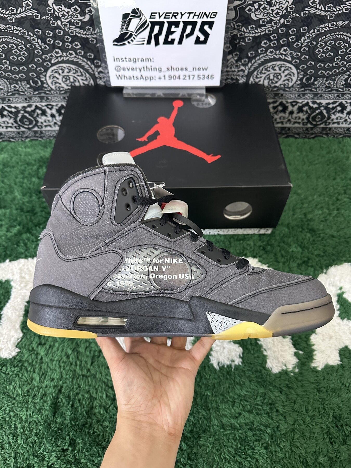 AJ5 Retro Off-White Black - Image 7