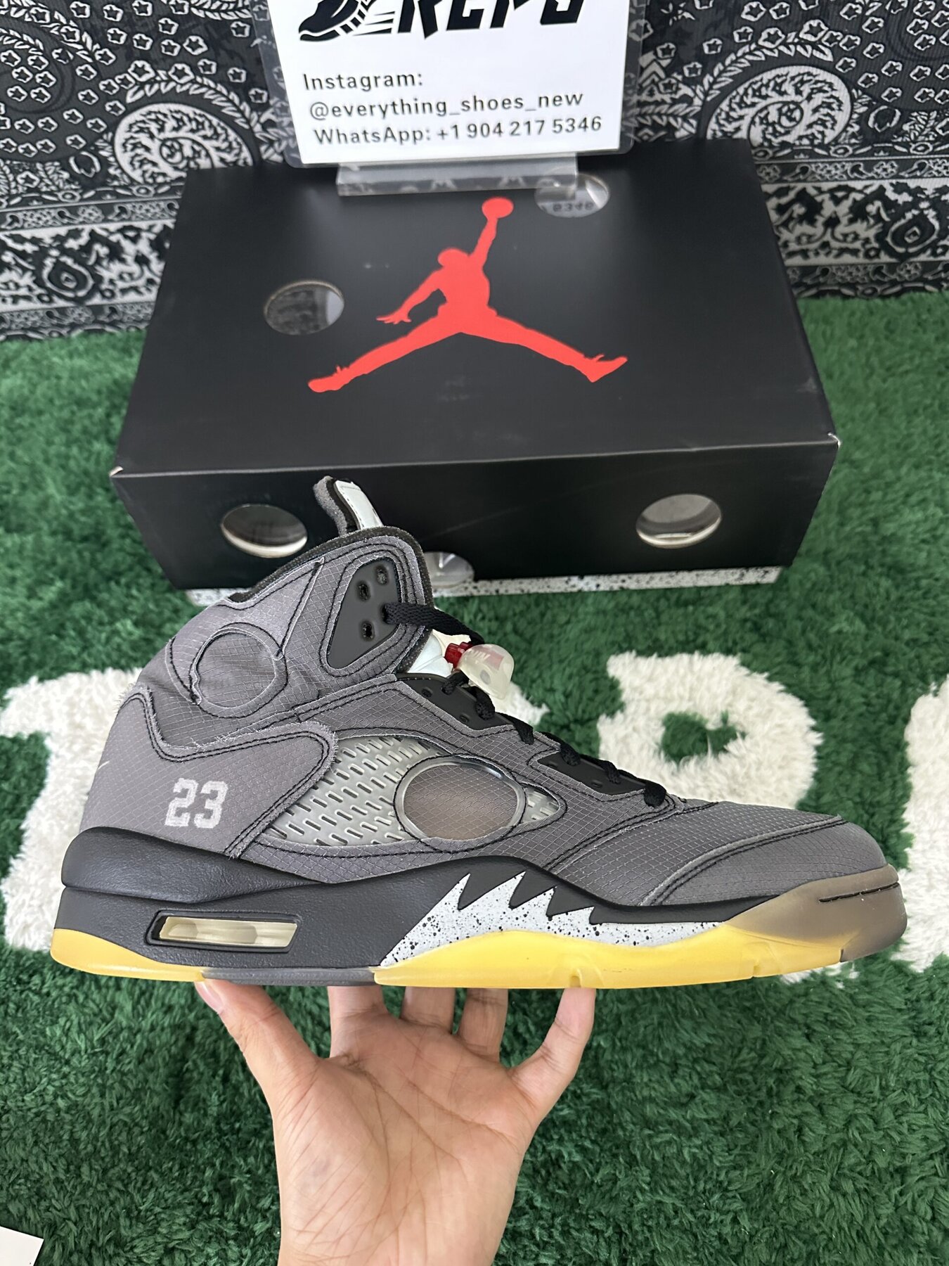 AJ5 Retro Off-White Black - Image 5