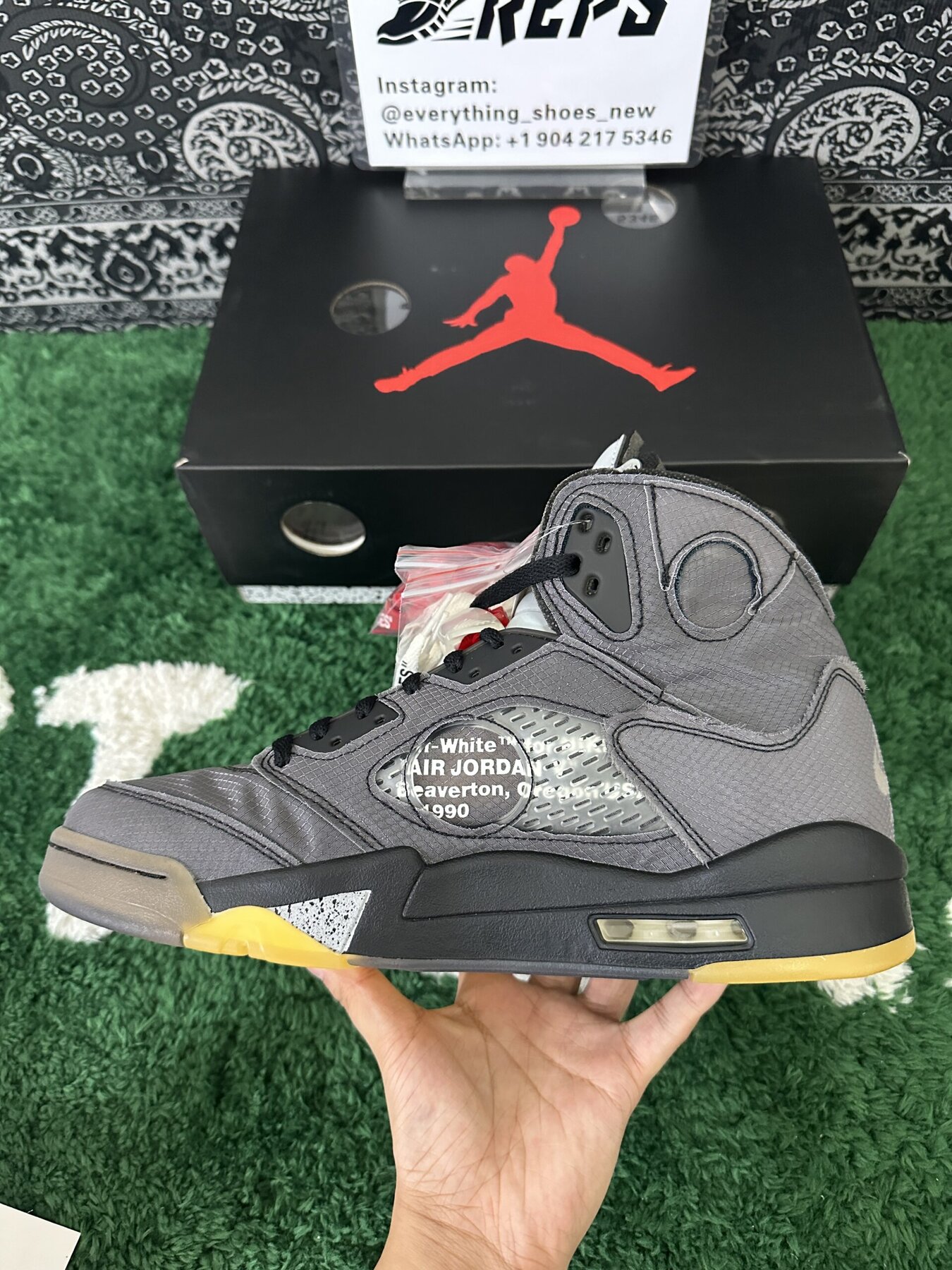 AJ5 Retro Off-White Black - Image 4